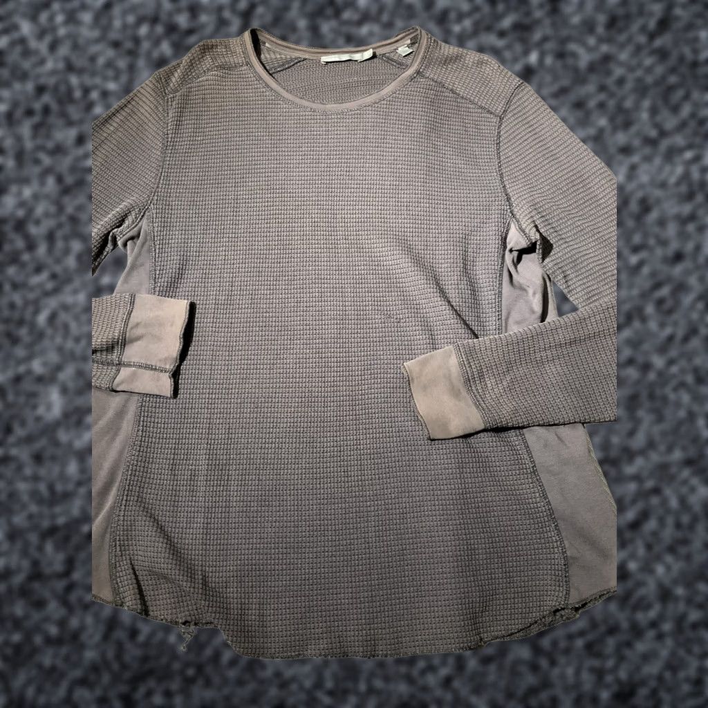 Vince Vince Shirt Mens M Gray Grunge Sun Fade Waffle Thermal Minimalist Luxury Size US M / EU 48-50 / 2 - 1 Thumbnail