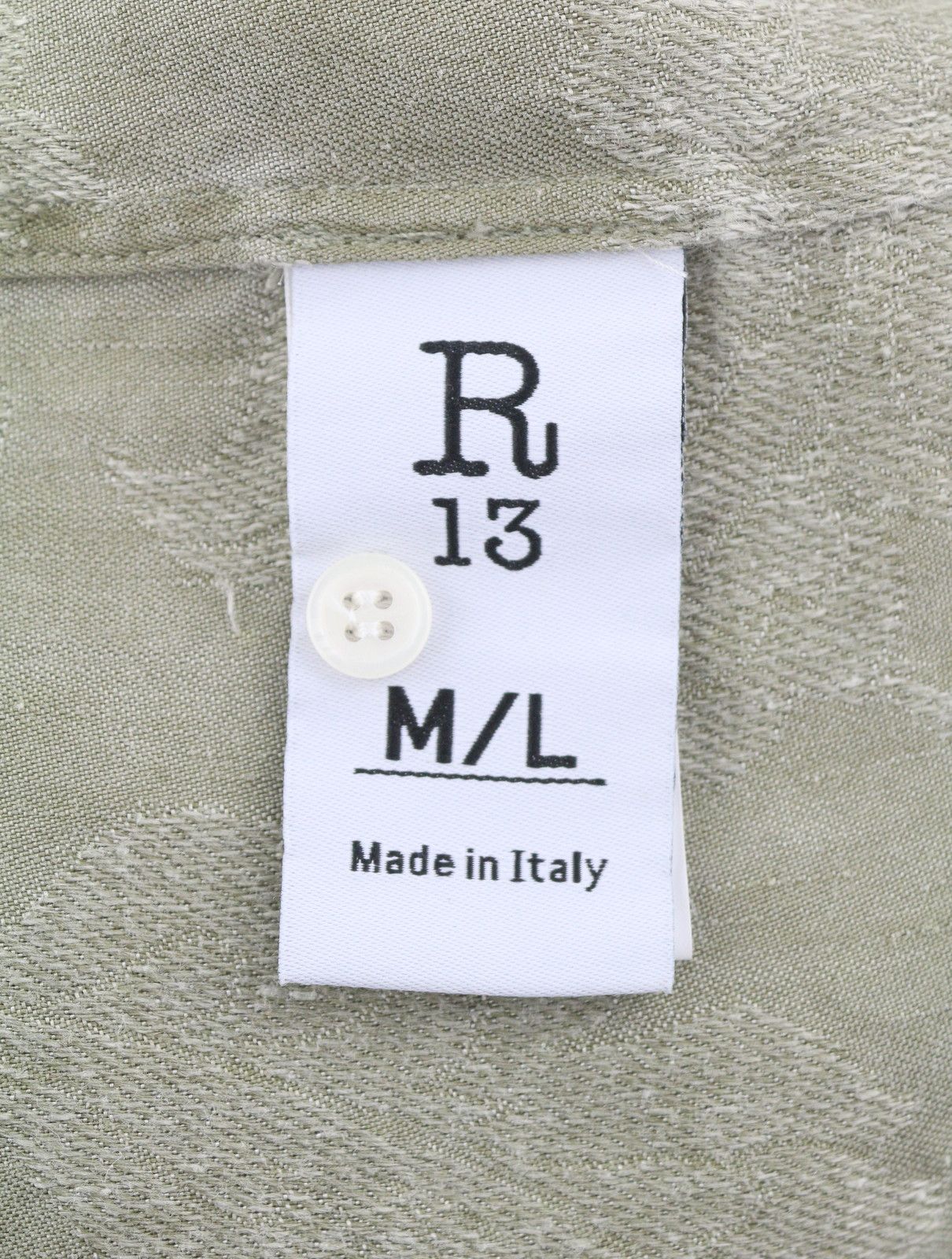 R13 JUMBO SHIRTDRESS M/L Olive Floral Linen PS26 Dress 88824 Size M / US 6-8 / IT 42-44 - 11 Thumbnail