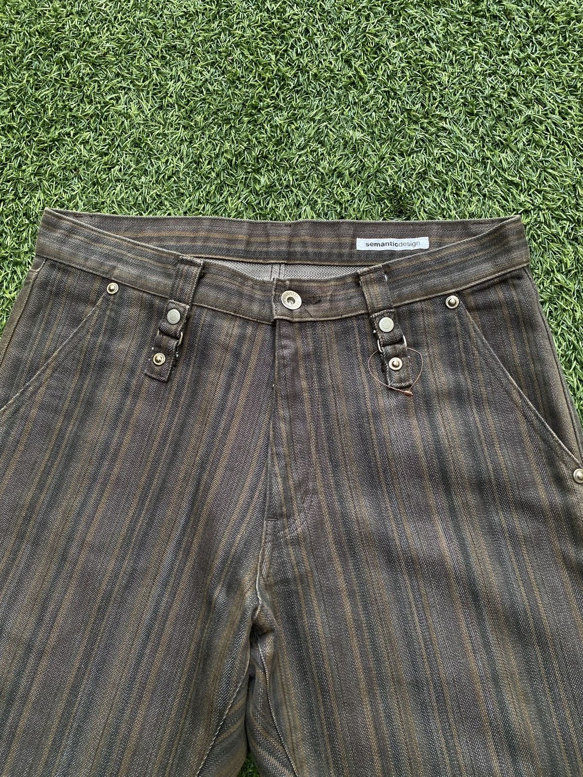 semanticdesign Y2K Semantic Design Striped Flared Pants Size US 32 / EU 48 - 8 Thumbnail