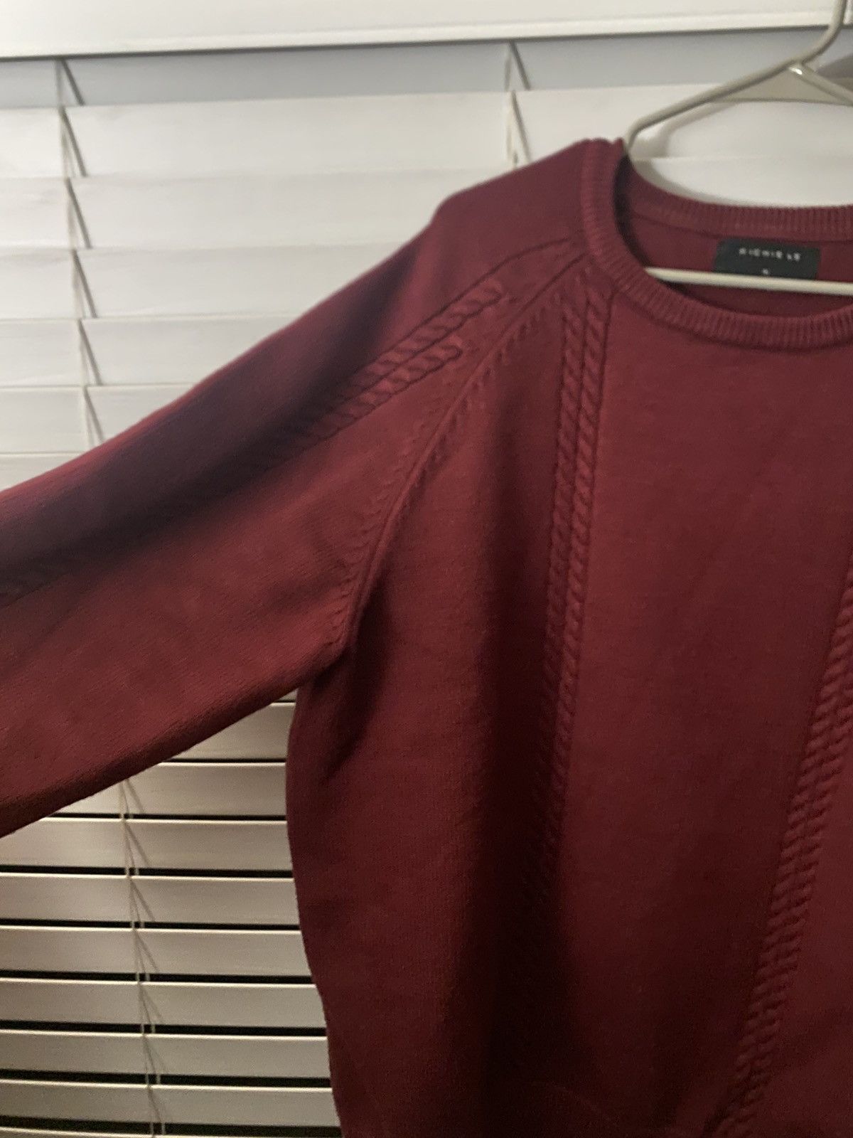 Richie Le Collection Richie Le Cable Knit Sweater Maroon Size US XL / EU 56 / 4 - 4 Thumbnail