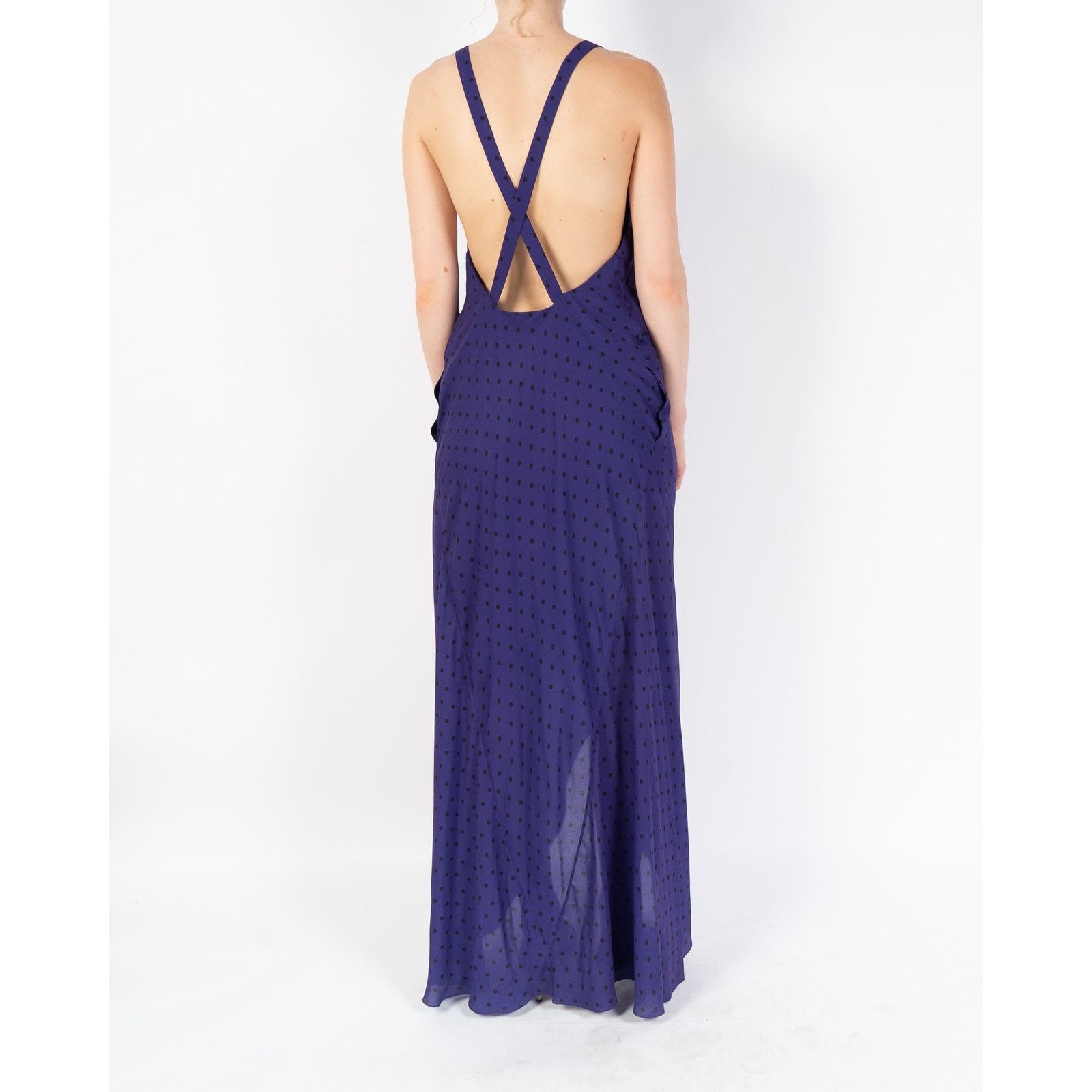 Haider Ackermann SS18 Purple Polka Dot Silk Dress Size S / US 4 / IT 40 - 4 Thumbnail