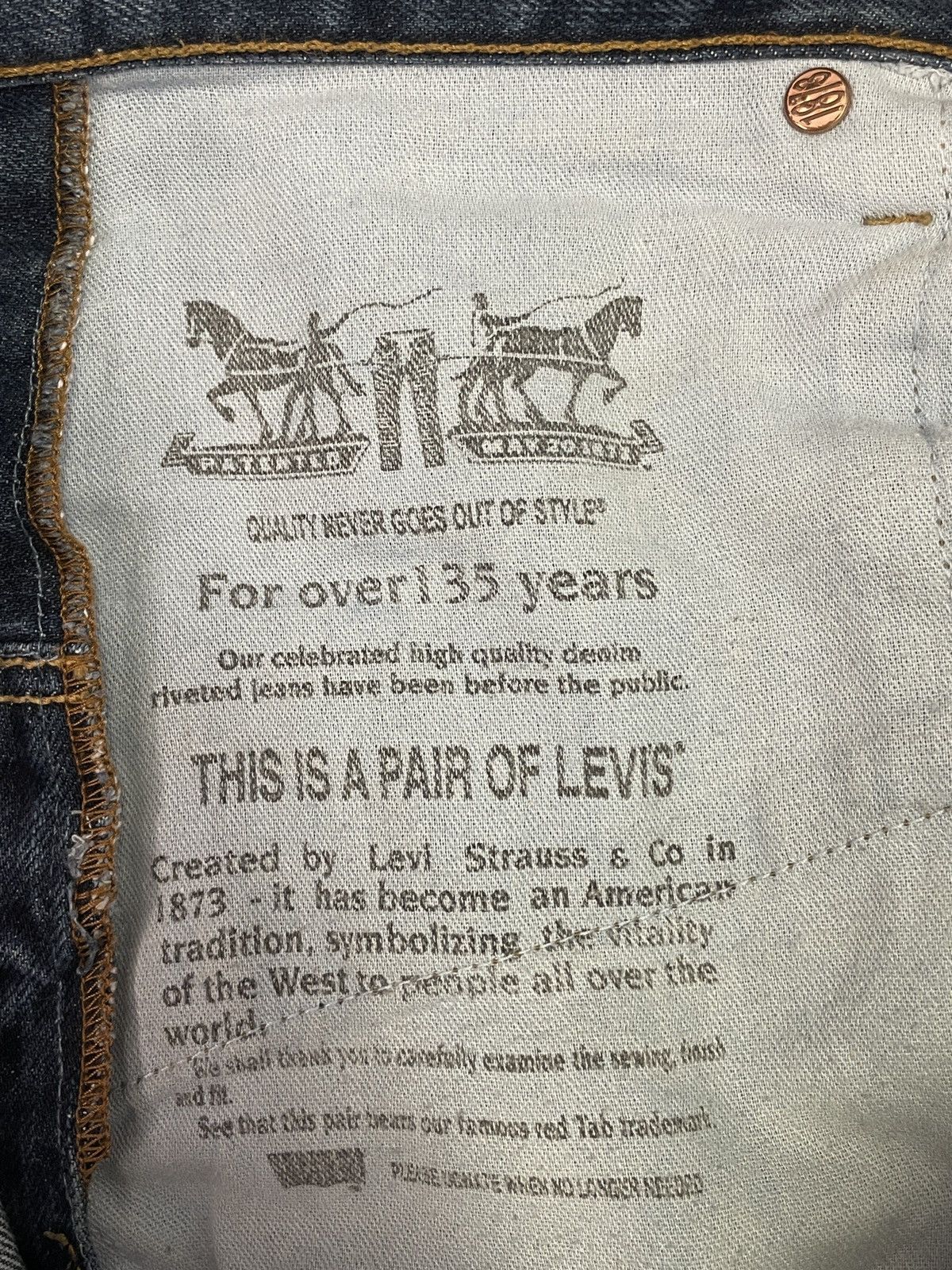 Levi's Title: Levis 514 Dark Wash Denim Jeans W34 Heritage Fade Size US 34 / EU 50 - 3 Thumbnail