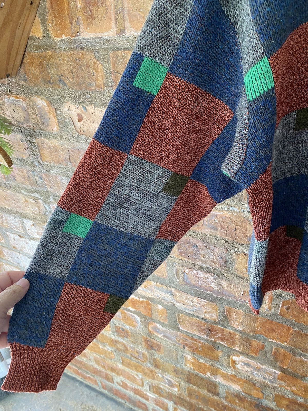 Yoshiyuki Konishi 1980s FICCE patchwork wool knit Size US M / EU 48-50 / 2 - 7 Thumbnail