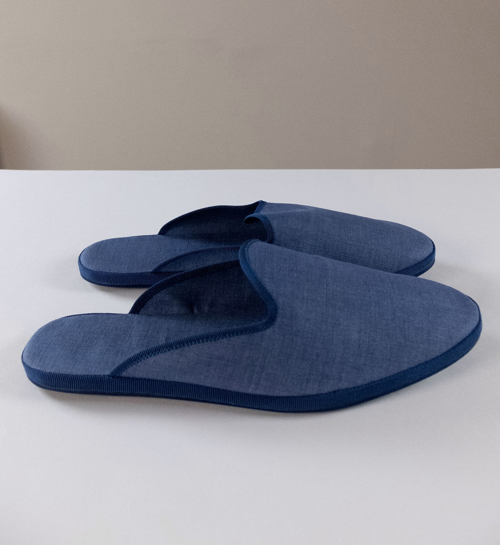 Loro Piana LORO PIANA Open Venice Solaire blue cotton linen slippers 10 Size US 10 / EU 43 - 3 Thumbnail