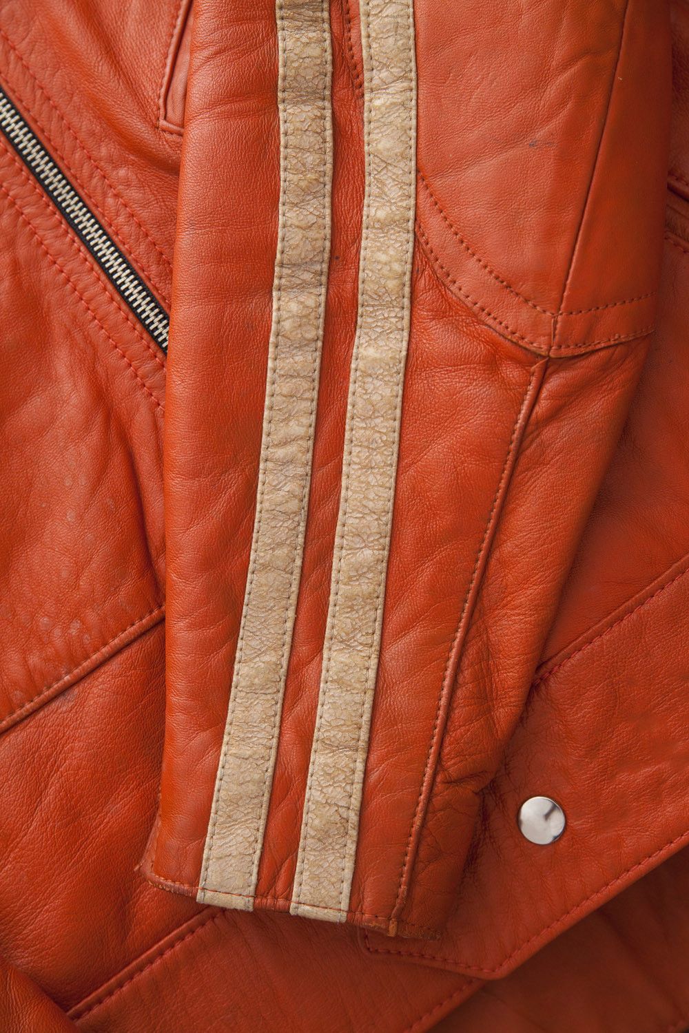 Honda 1970's Honda HM orange leather biker jacket Size US S / EU 44-46 / 1 - 7 Thumbnail