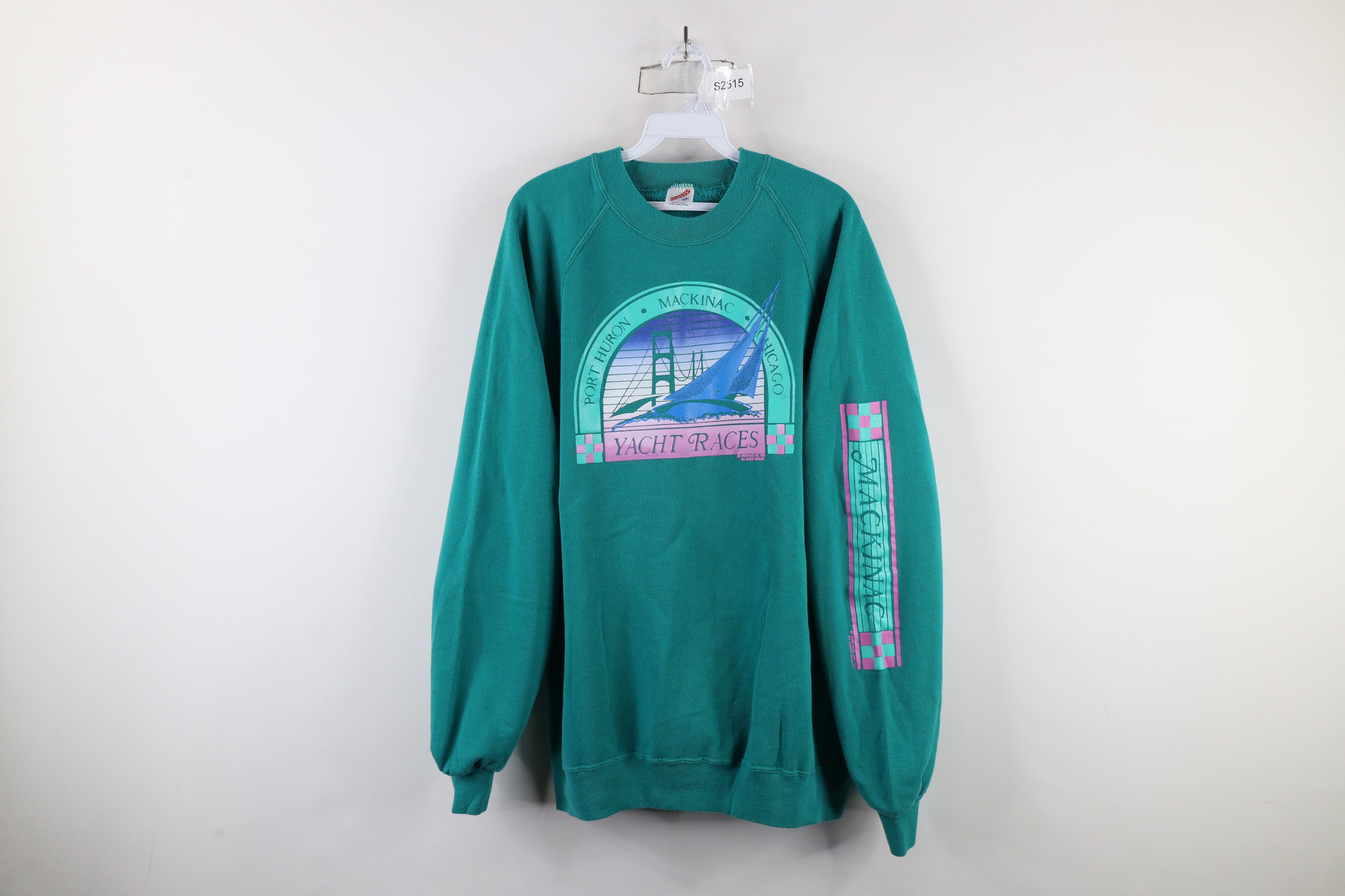 Vintage Vintage 80s Chicago Mackinac Yacht Races Sweatshirt USA Size US XXL / EU 58 / 5 - 1 Thumbnail