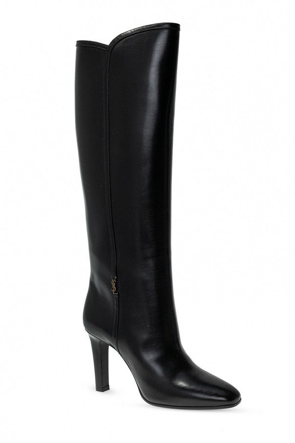 Saint Laurent Paris o1b1hav110125 632636 Jane Cassandre Boots Leather in Black Size US 8.5 / IT 38.5 - 4 Thumbnail
