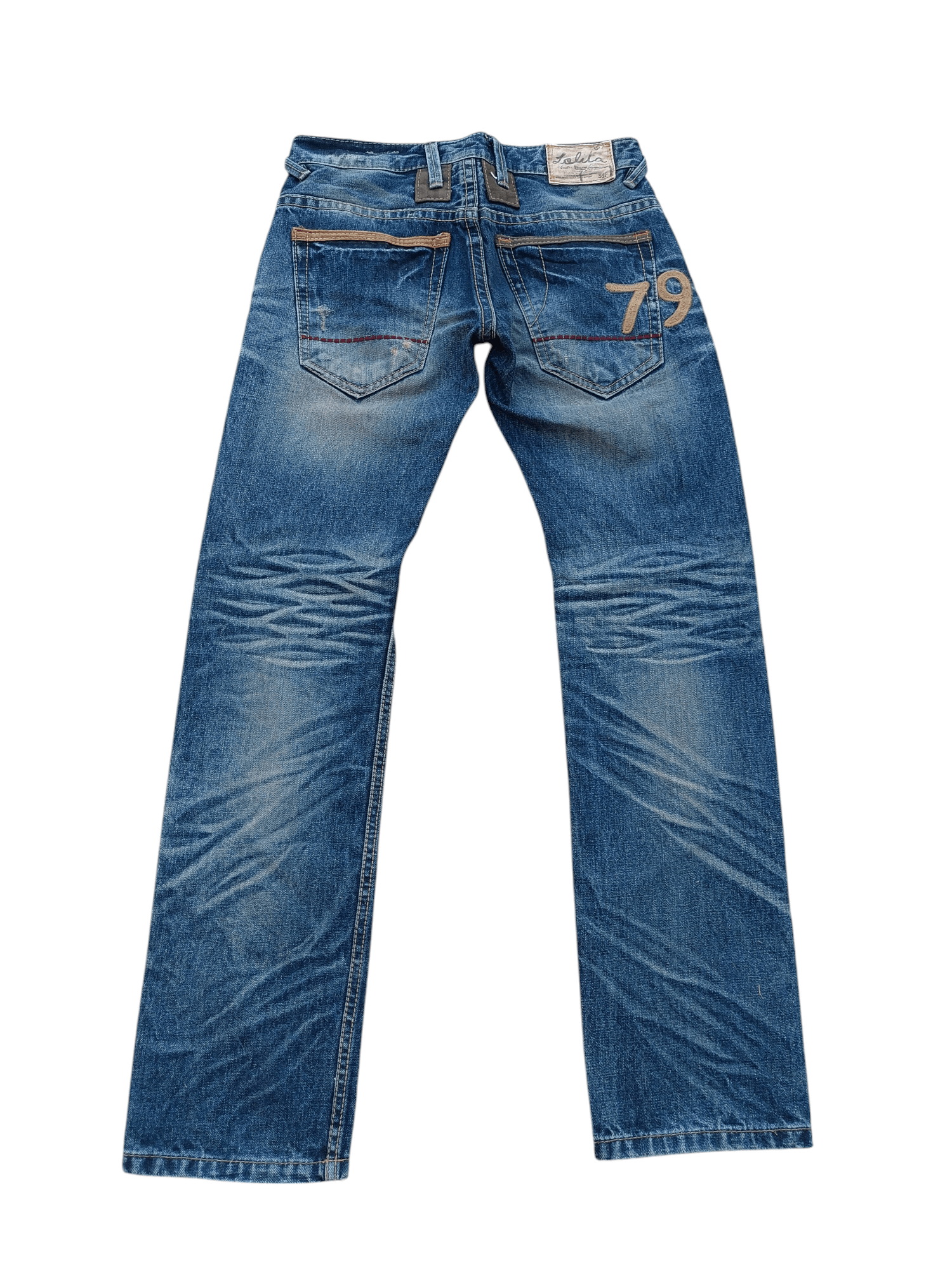 Japanese Brand Lolita 79 Jeans Distress Faded Blue Denim Size US 30 / EU 46 - 2 Thumbnail