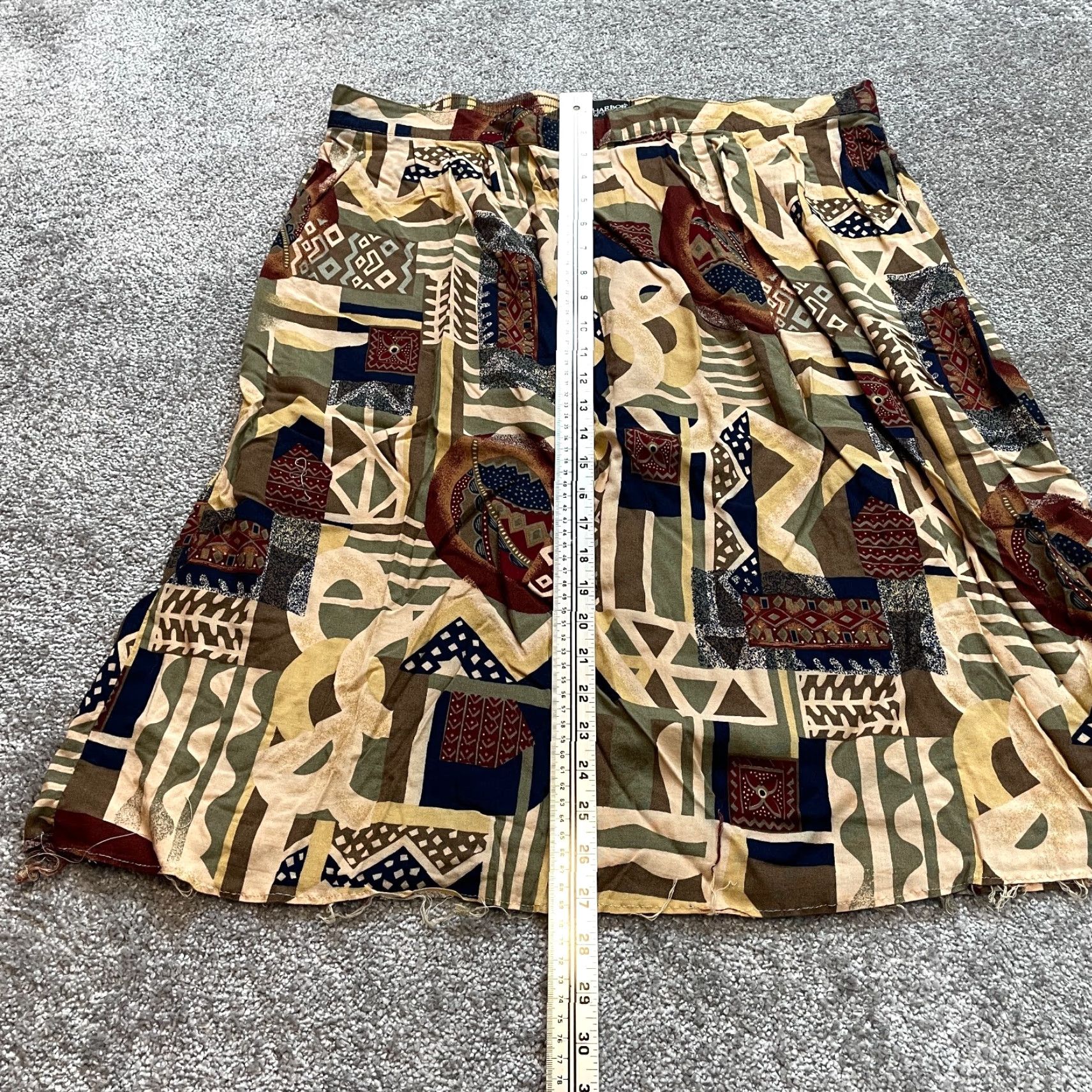 Vintage Sag Harbor Skirt Womens 3X Brown Tribal Rayon Knee Length A-Line Vintage Black Friday Sale? Size 40" / US 18 - 7 Thumbnail