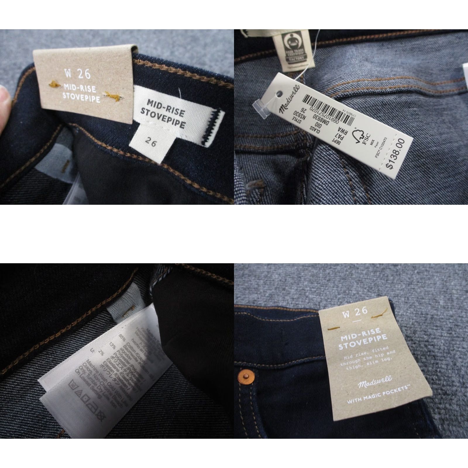 Madewell Madewell Jeans Womens 26 Blue Denim Straight Mid Rise Stovepipe Stretch NEW Jeans Size 26 Blue Denim Straight Jeans Womens Mens? Size 26" / US 2 / IT 38 - 8 Thumbnail