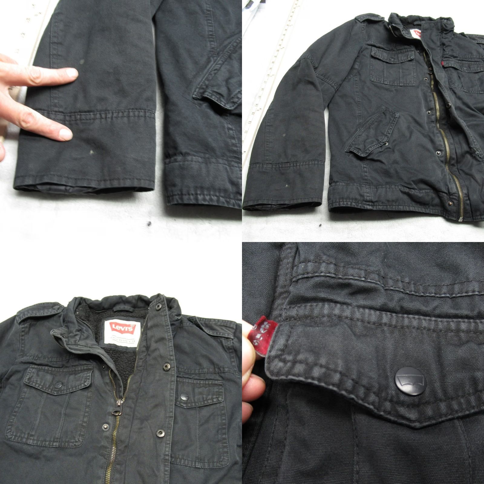 Levi's Levi's Jacket Mens M Black Sherpa Lined Full Zip Pockets Military Jacket Canvas Cotton Vintage? No Size US M / EU 48-50 / 2 - 8 Thumbnail