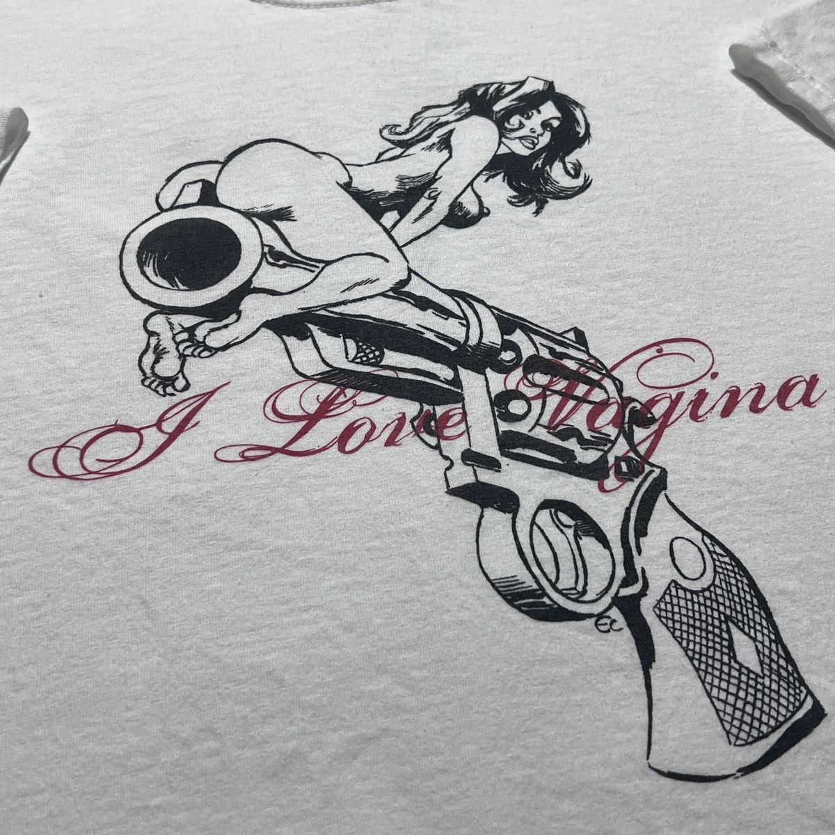 Vintage Y2K i love vagi­na 2XL Strip Nude Pornstar Gun oversized Size US XXL / EU 58 / 5 - 3 Thumbnail