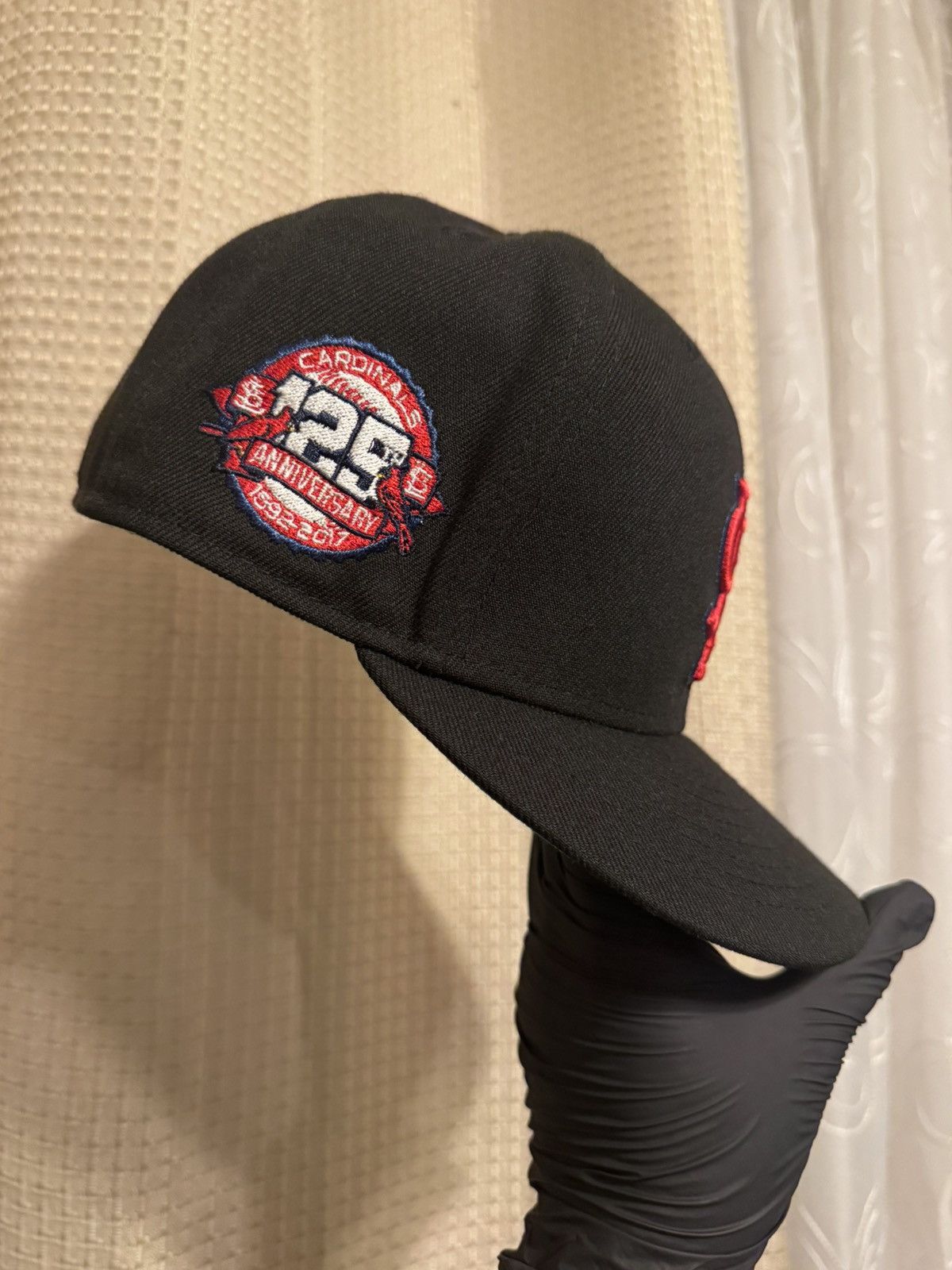 New Era New Era Black St.Louis Cardinals Fitted Hat Size 71/8 Size ONE SIZE - 2 Thumbnail