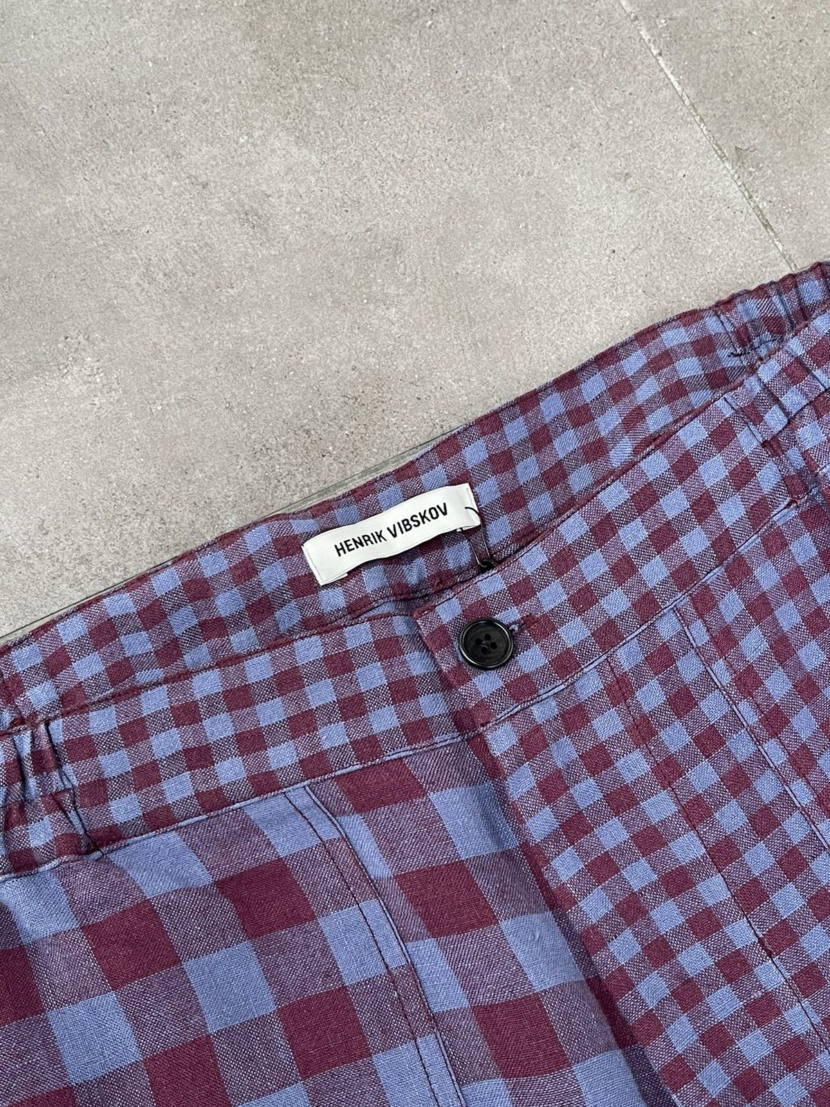 Henrik Vibskov !DS! SS22 Henrik Vibskov Mads Purple Checks Casual Pants Size US 32 / EU 48 - 14 Thumbnail