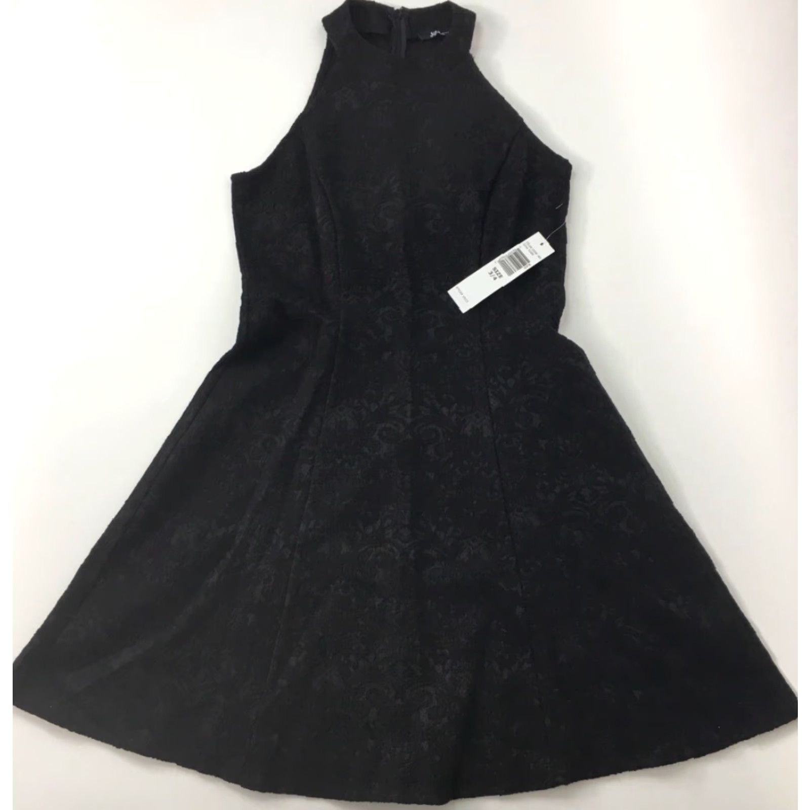 Vintage Jump Apparel Dress Women Fit & Flare Black Jacquard Halter Neck Mini Sleeveless Zip 3/4 Size Size XS / US 0-2 / IT 36-38 - 4 Thumbnail