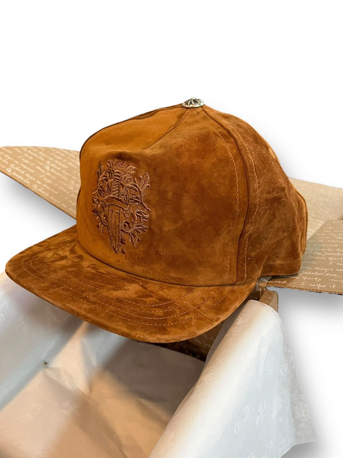Chrome Hearts Chrome Hearts 5-Panel Brown Suede Dagger Hat (Unopened) Size ONE SIZE - 4 Thumbnail