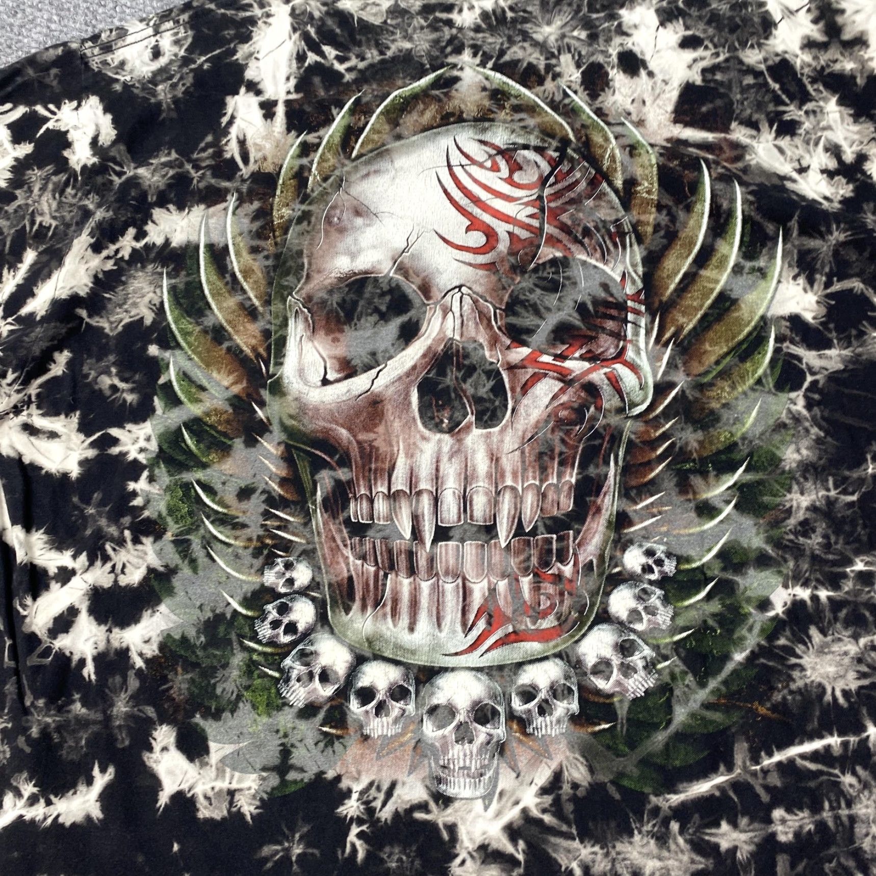 Vintage Rock Eagle Shirt Mens 2XL Black Tie Dye Skull Tribal Graphic All Over Print Size US XXL / EU 58 / 5 - 4 Thumbnail