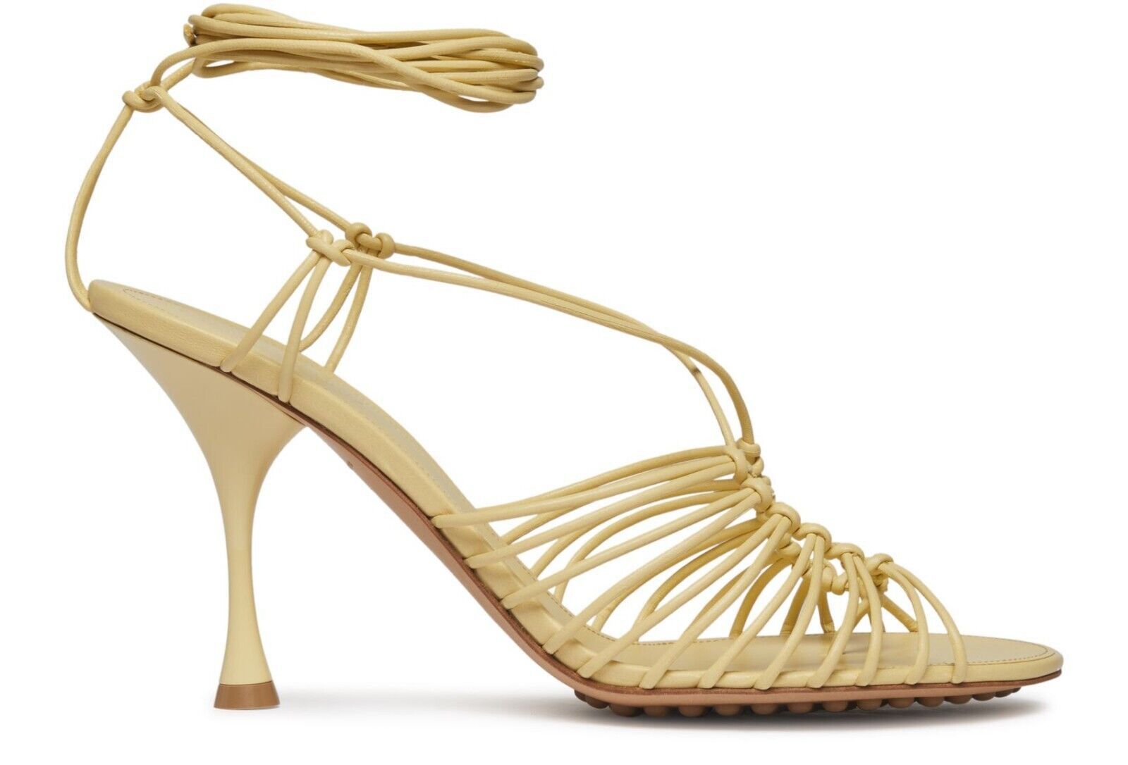 Bottega Veneta Dot Moon Beam Leather Strappy Sandals