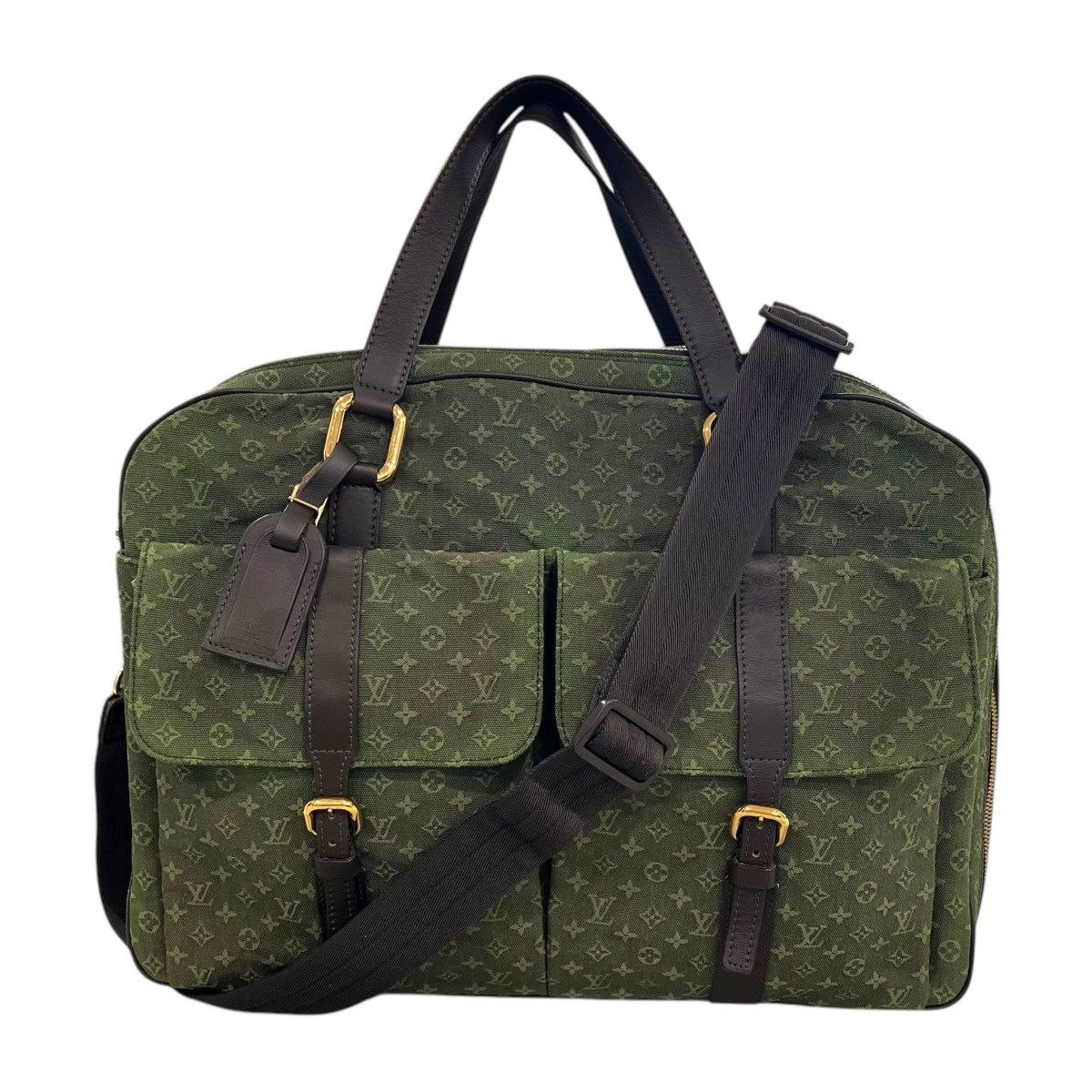 Louis Vuitton Mini Lin Monogram Claudine Duffle Bag in Green, Men's