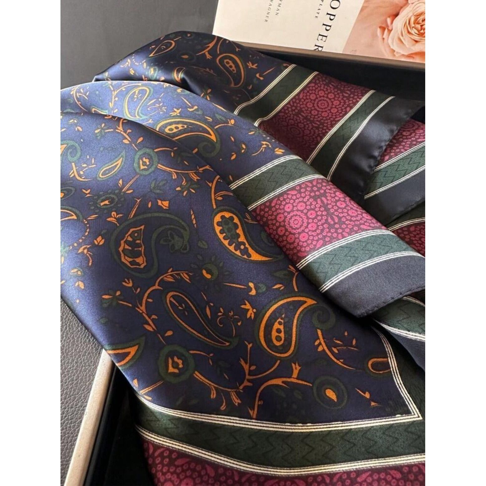 Other New Indu Printing Style Elegant Women Scarf Bandana Dark Blu Size ONE SIZE - 6 Thumbnail