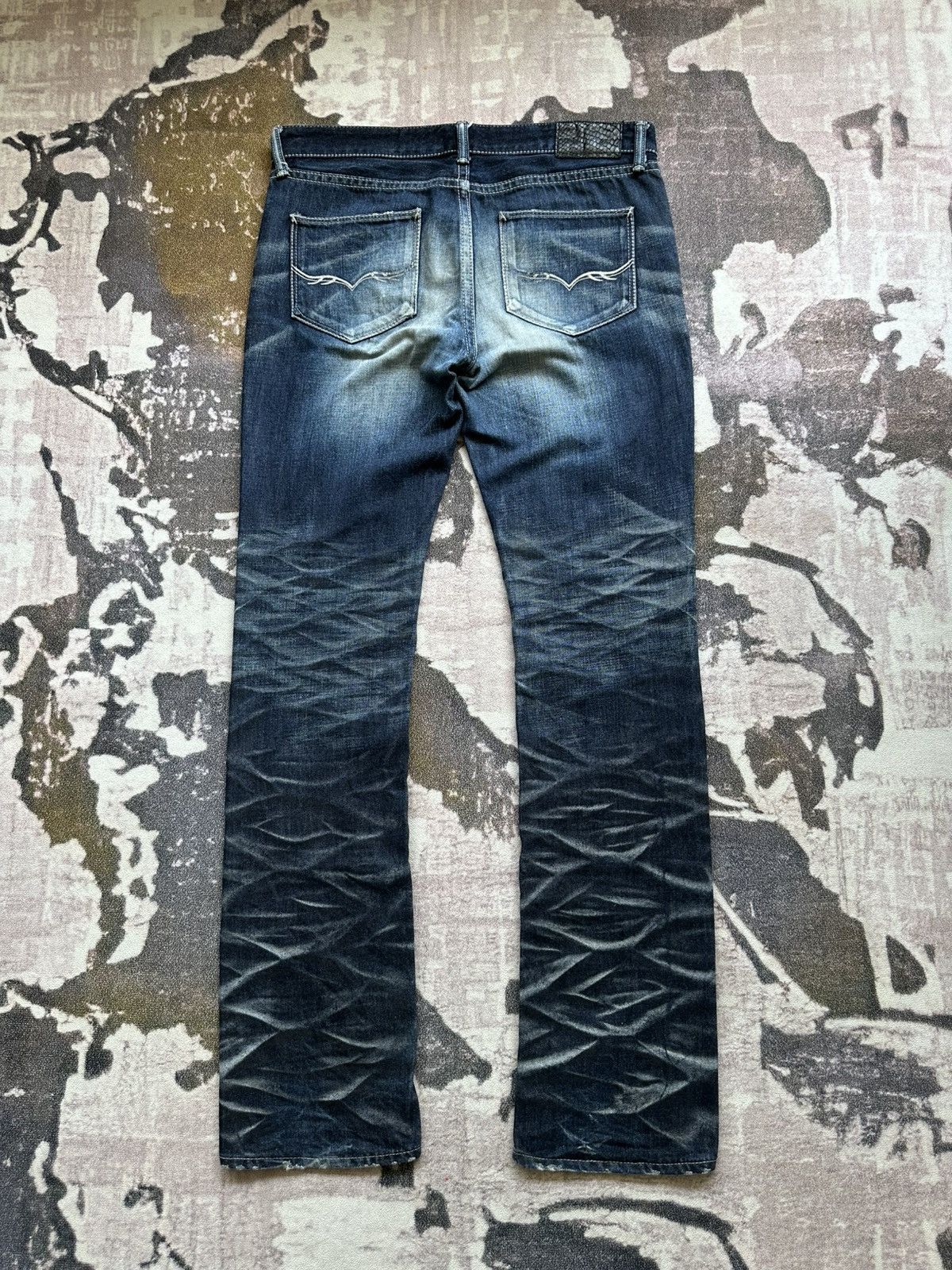 Yasuyuki Ishii AW11 FUGA whiskered denim jeans Size US 34 / EU 50 - 2 Thumbnail