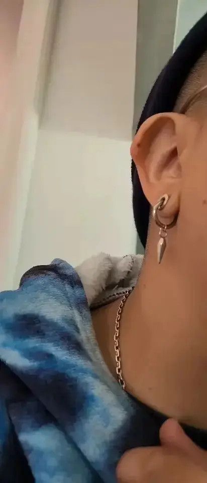 Japanese Brand Single Spike Streetwear Hoop Earrings For Men Size ONE SIZE - 1 Thumbnail
