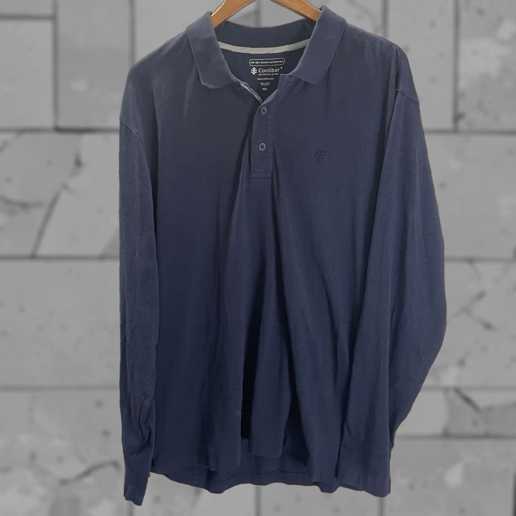 Vintage Coolibar Polo Shirt Long Sleeve Navy Blue UPF 50+ XXL Mens Size 2XL Size US XXL / EU 58 / 5 - 1 Thumbnail