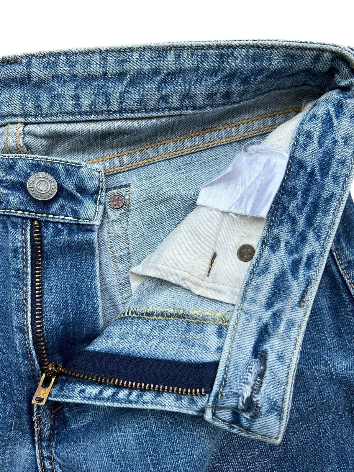 Momotaro Jeans Vintage Momotaro Selvedge Faded Lowrise Denim Jeans Size 31" - 10 Thumbnail