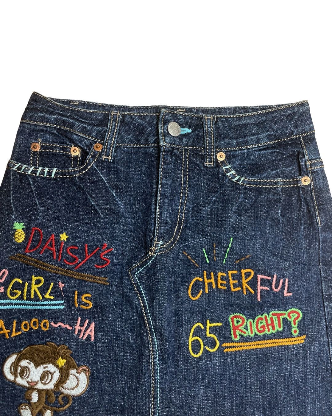 Japanese Brand Daisy Girls Japan Vintage Denim Mini Skirt Size 26" / US 2 / IT 38 - 5 Thumbnail