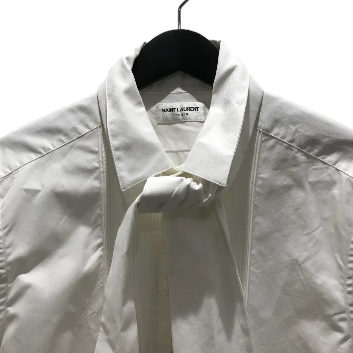 Saint Laurent Paris Saint Laurent white dress shirt with ribbon 39 Size US S / EU 44-46 / 1 - 4 Thumbnail