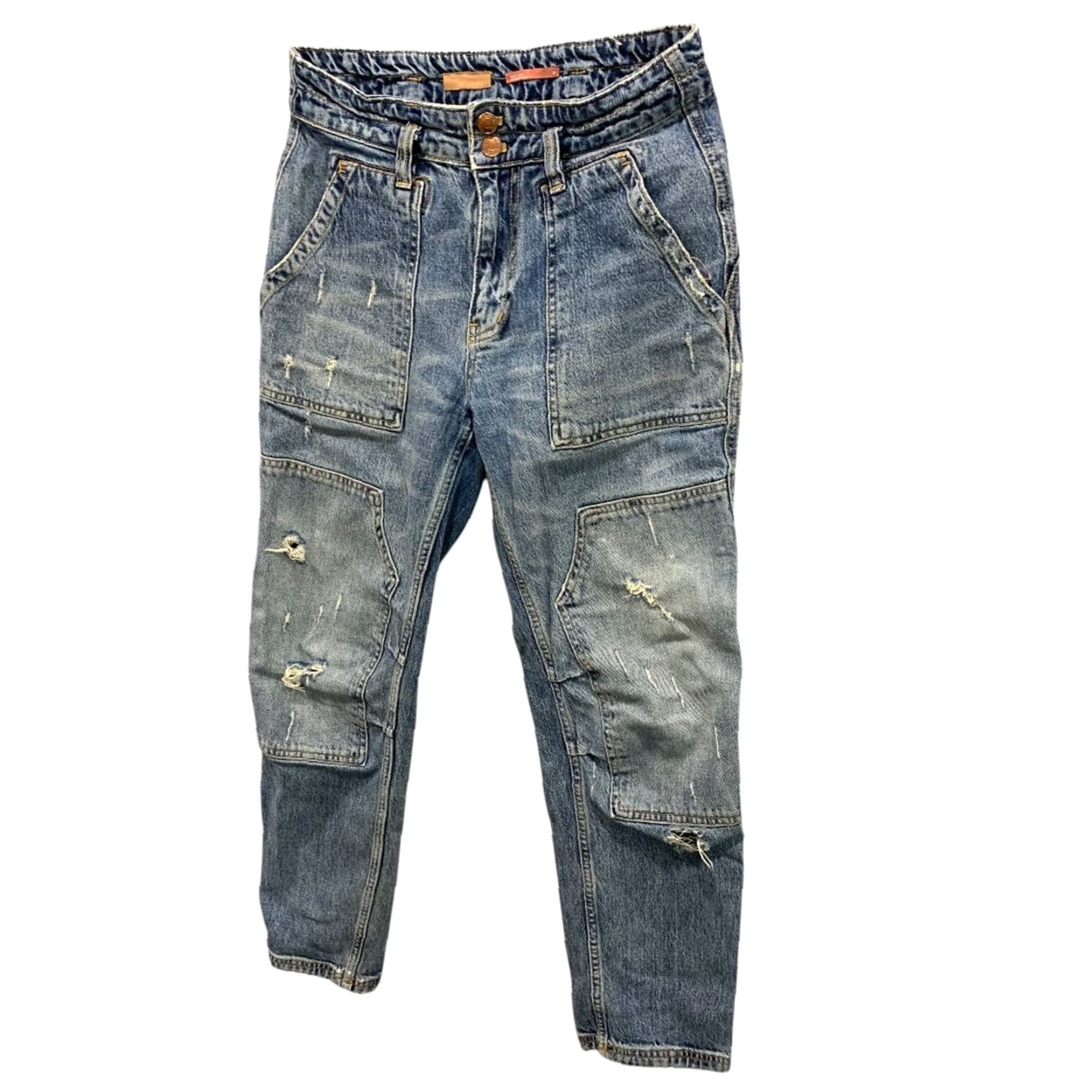 Vintage VINTAGE Pilcro Anthropologie Jeans Utility Ankle Carpenter Denim Womens Size 27 Blue 27 Regular Inseam 29 Women Size 27" / US 4 / IT 40 - 2 Thumbnail