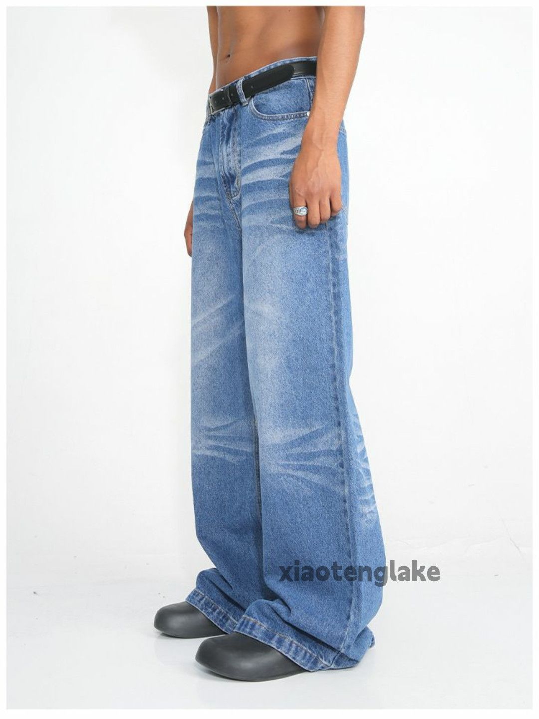Jean × Vintage washed faded cleanfit yuppie loose baggy flared jeans Size US 32 / EU 48 - 7 Thumbnail