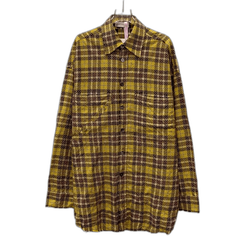 Faith Connexion Yellow Checkered Long Sleeve Button-Up Shirt Size S / US 4 / IT 40 - 1 Thumbnail