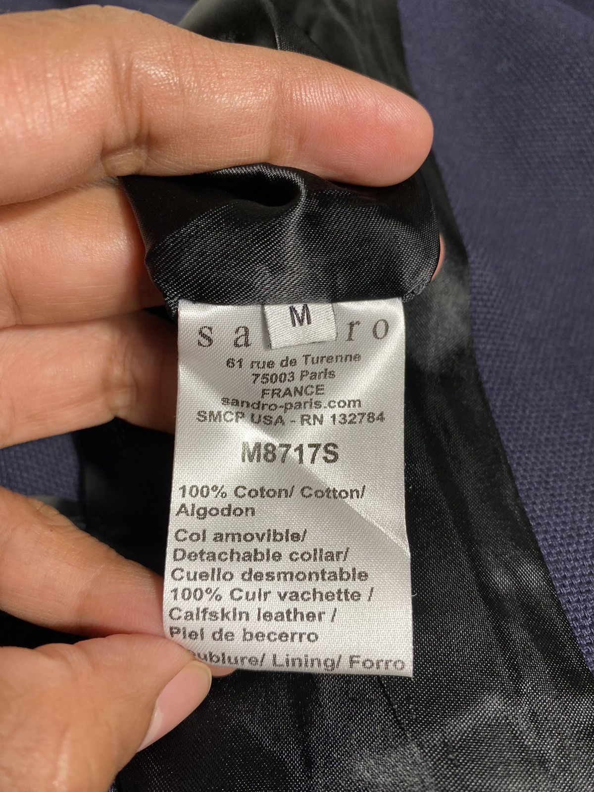 Sandro SANDRO Detachable Collar Double Breasted Jacket Size US M / EU 48-50 / 2 - 5 Thumbnail