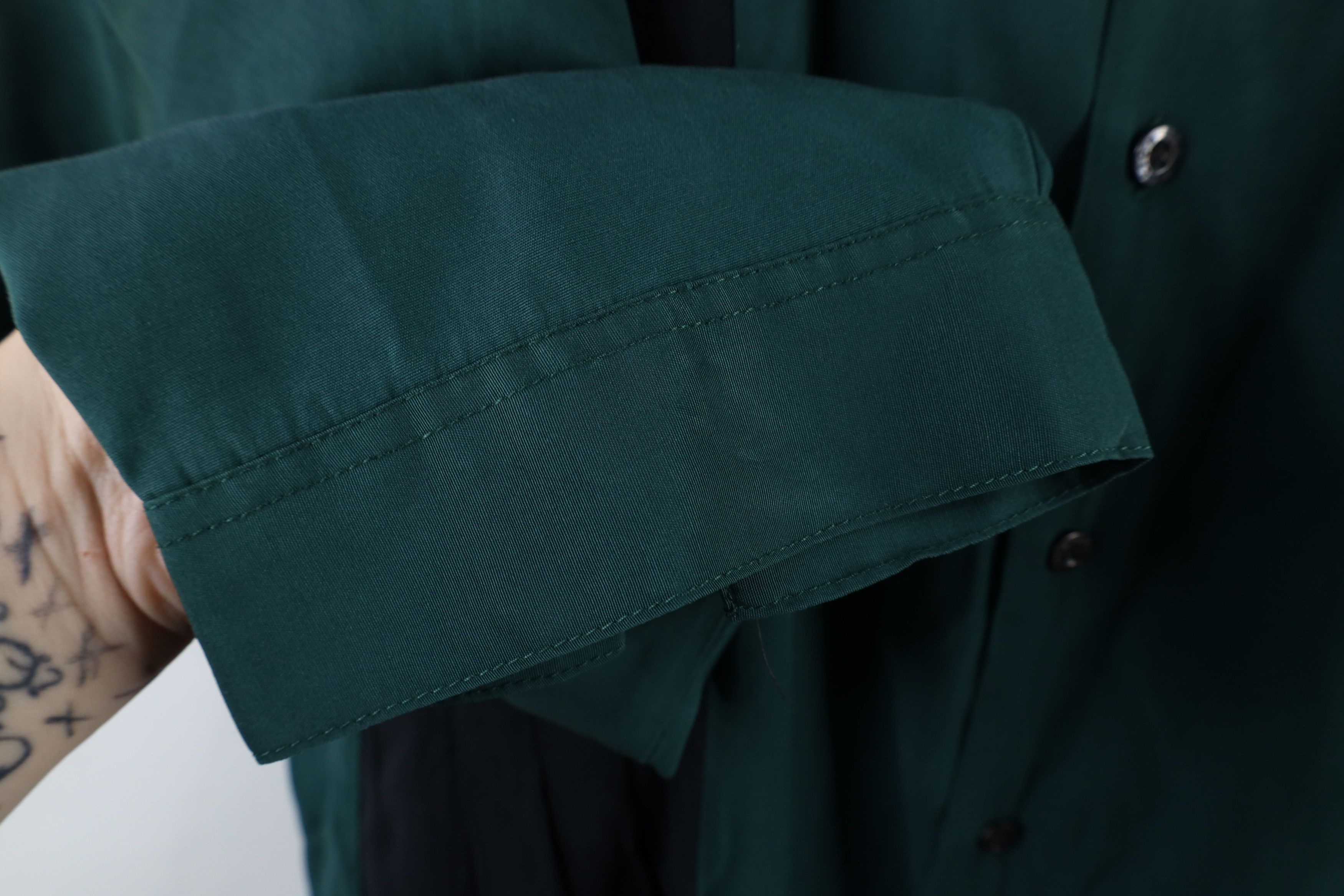 Vintage Vintage 90s Streetwear Band Collar Button Shirt Green Size US XL / EU 56 / 4 - 5 Thumbnail