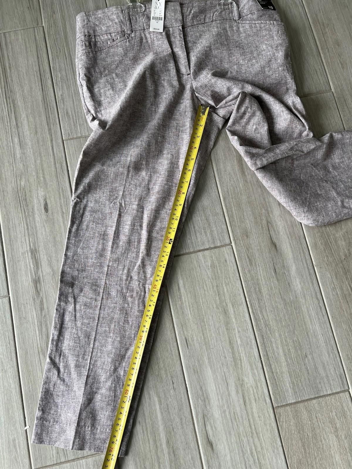 Designer New York & Co The 7th Ave Linen Blend Straight Leg Sz 10 Size 32" / US 10 / IT 46 - 5 Thumbnail