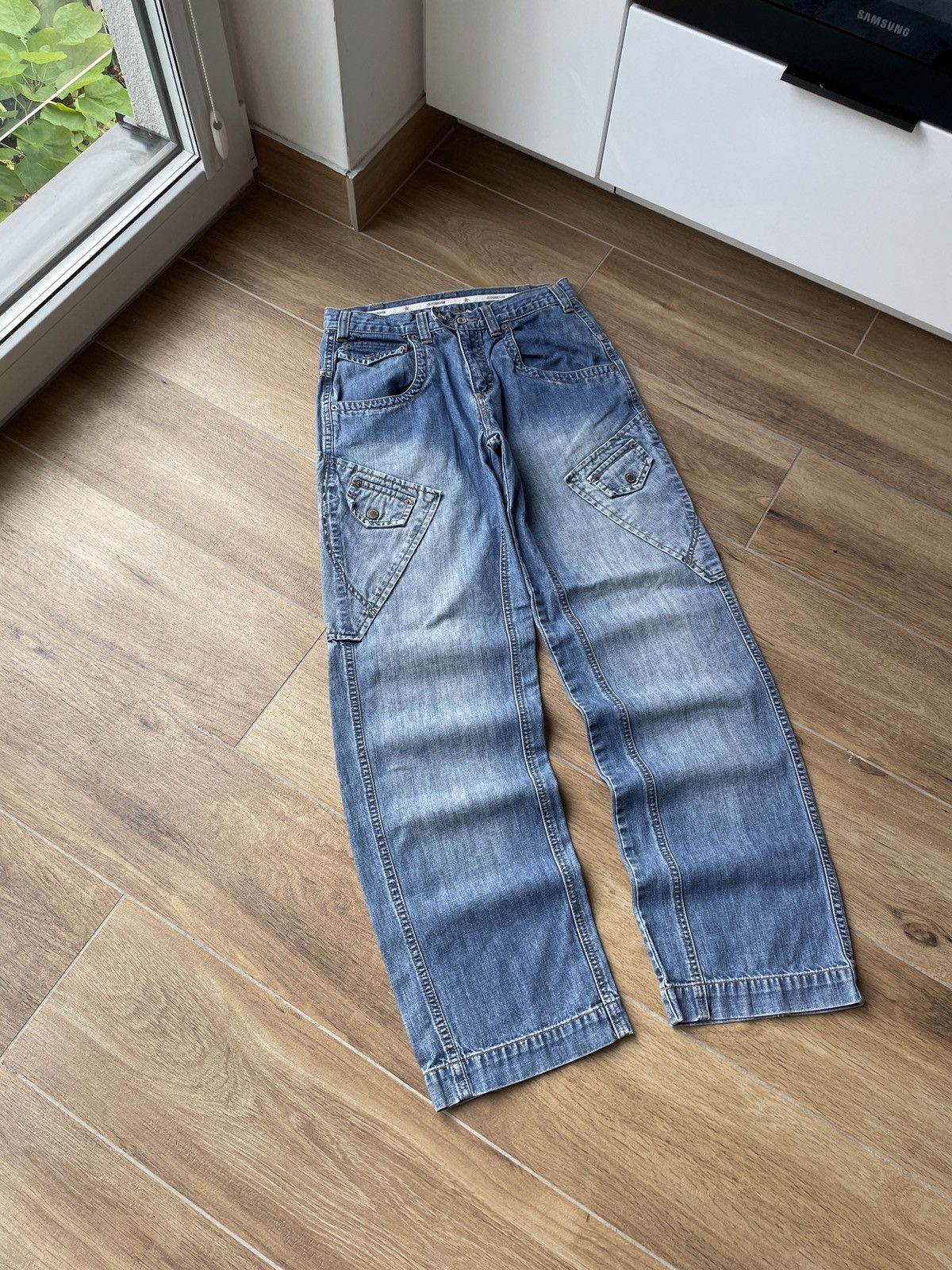 Japanese Brand Vintage Jeans Faded Avant Garde Y2K Washed Cargo Japanese Size US 30 / EU 46 - 5 Thumbnail