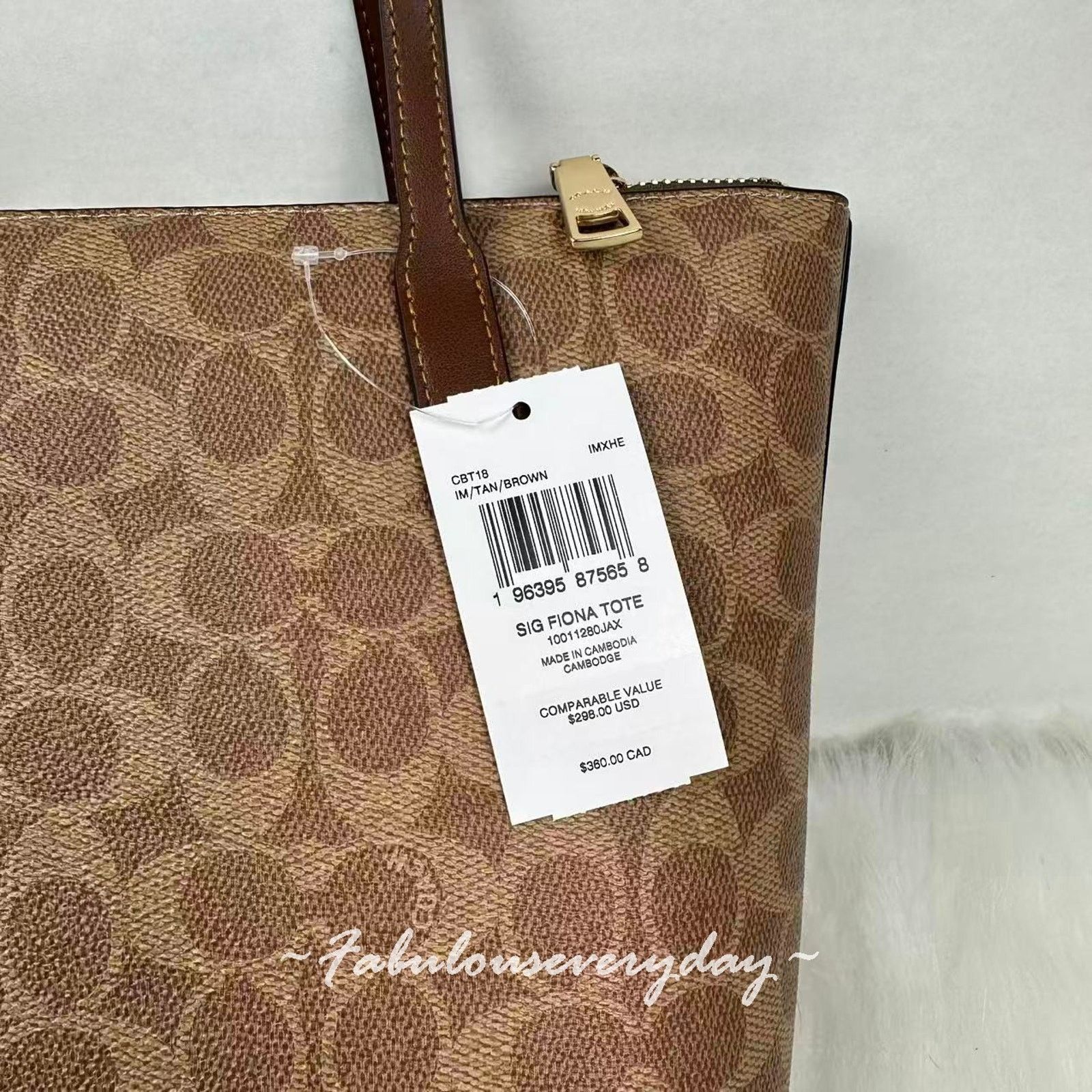 Coach COACH Fiona Zip Tote Signature Canvas CBT18 Gold/Tan/Brown Size ONE SIZE - 4 Thumbnail