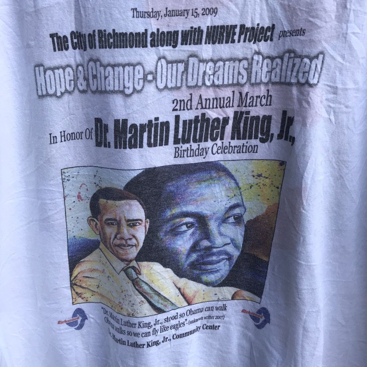 Vintage Vintage MARTIN LUTHER KING Obama usa president tee Size US XXL / EU 58 / 5 - 3 Thumbnail