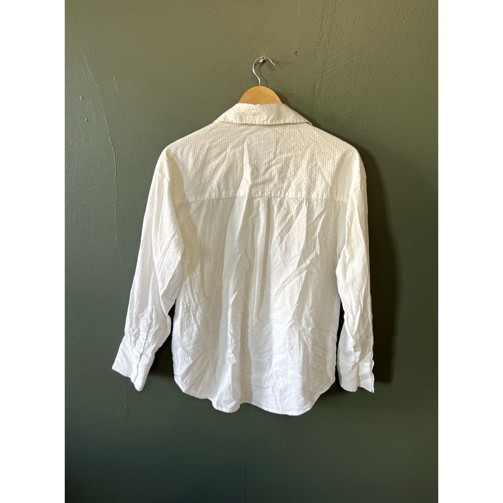 Abercrombie & Fitch Abercrombie & Fitch Womens White Long Sleeve Ribbed Button Up Size Small Size S / US 4 / IT 40 - 2 Thumbnail