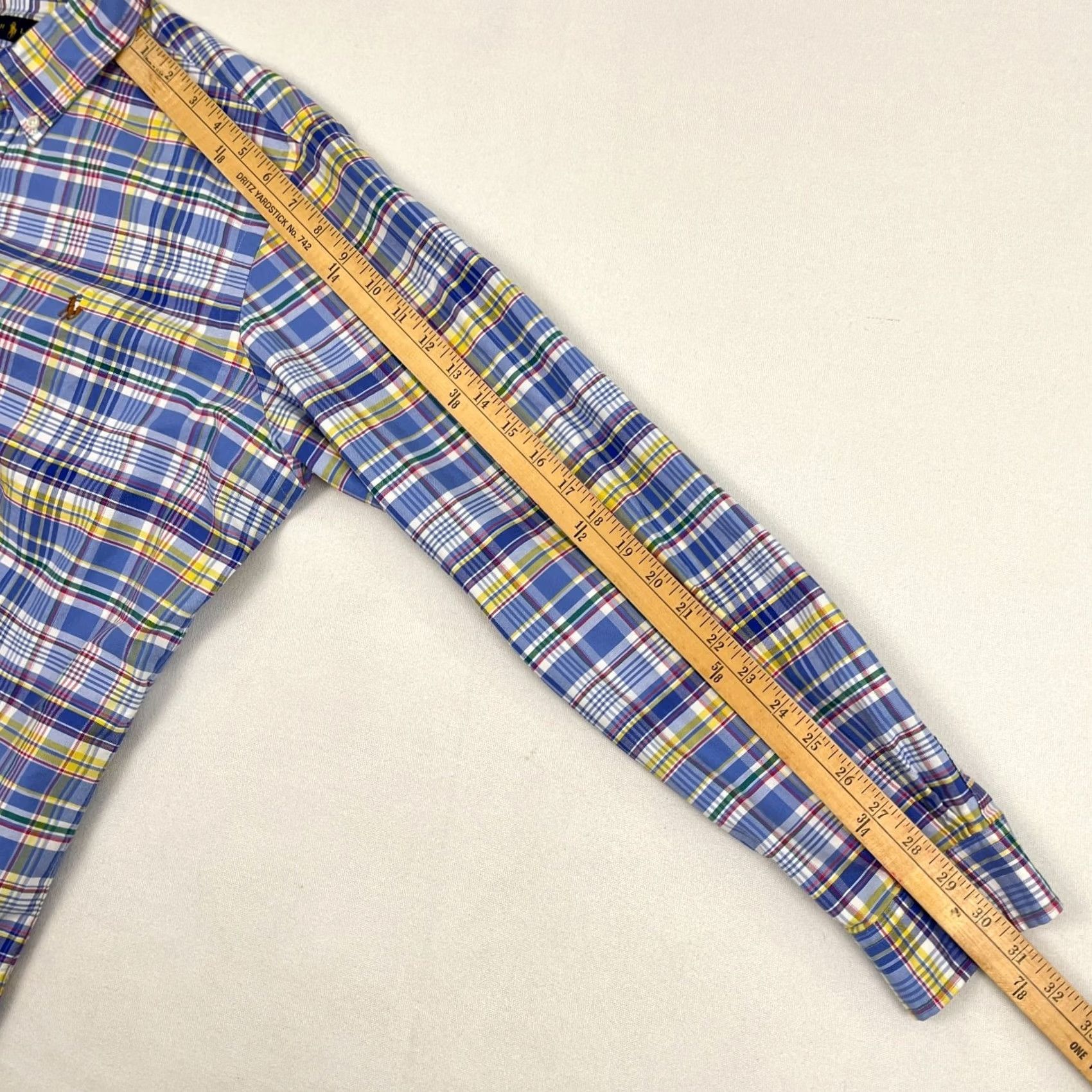 Polo Ralph Lauren Ralph Lauren Shirt Mens Large Blue Madras Plaid Flesh Pony Button Down Preppy Shirt Size US L / EU 52-54 / 3 - 7 Thumbnail