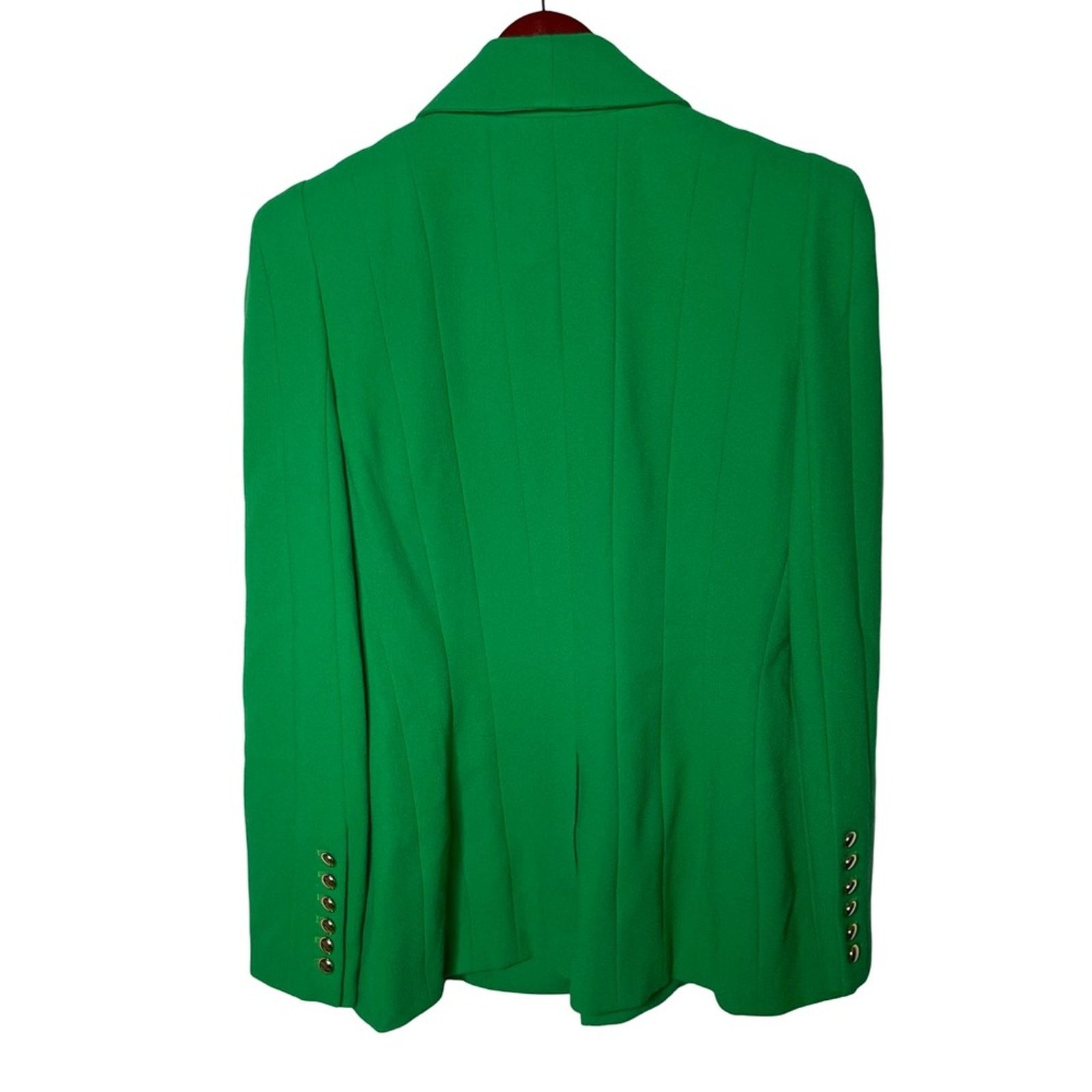 Other Sergio Hudson Wool Shawl-Collar One Button Blazer Green Size L / US 10 / IT 46 - 3 Thumbnail