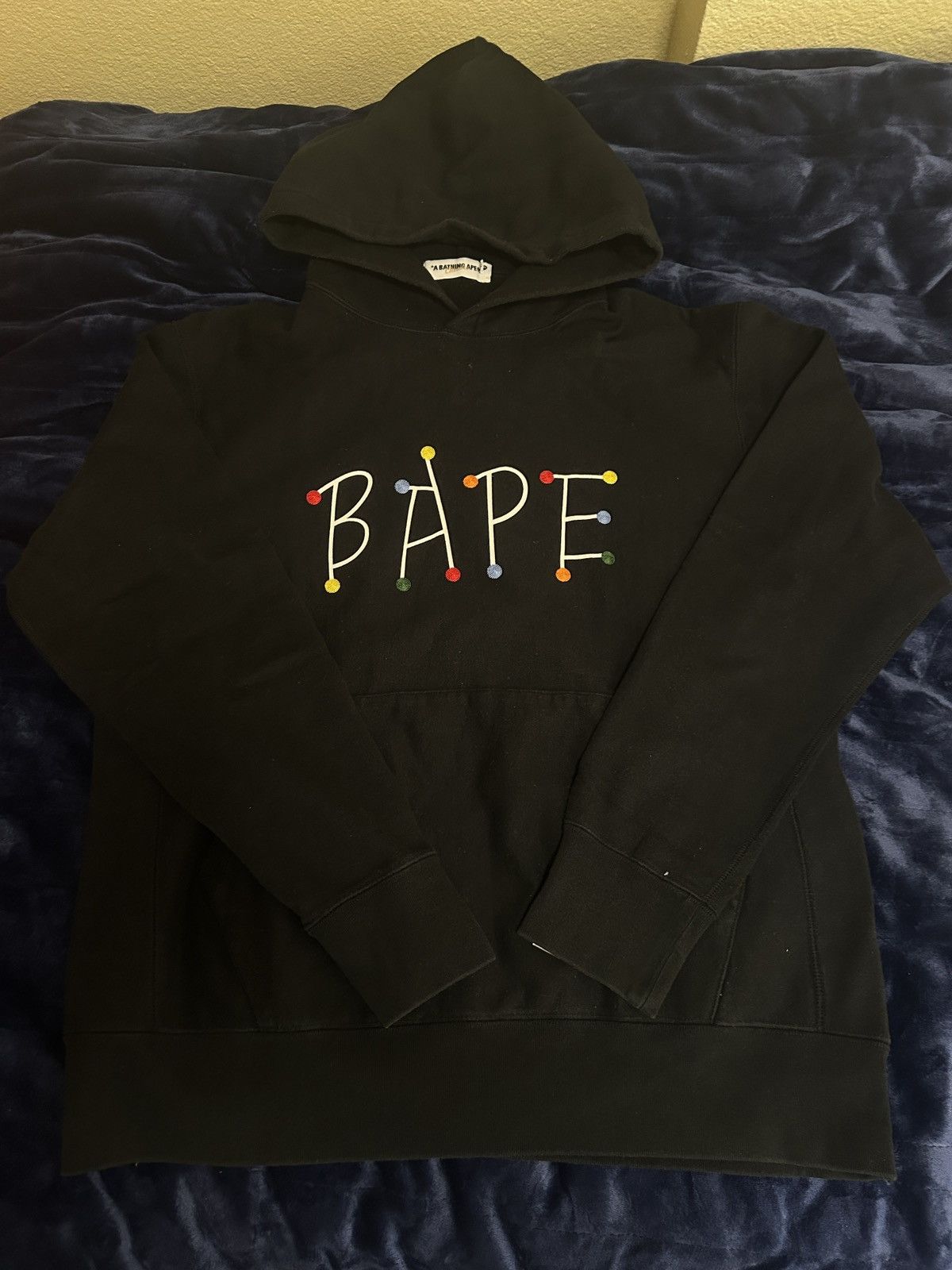 image of Bape Pullover Hoodie in Black, Men's (Size Medium)