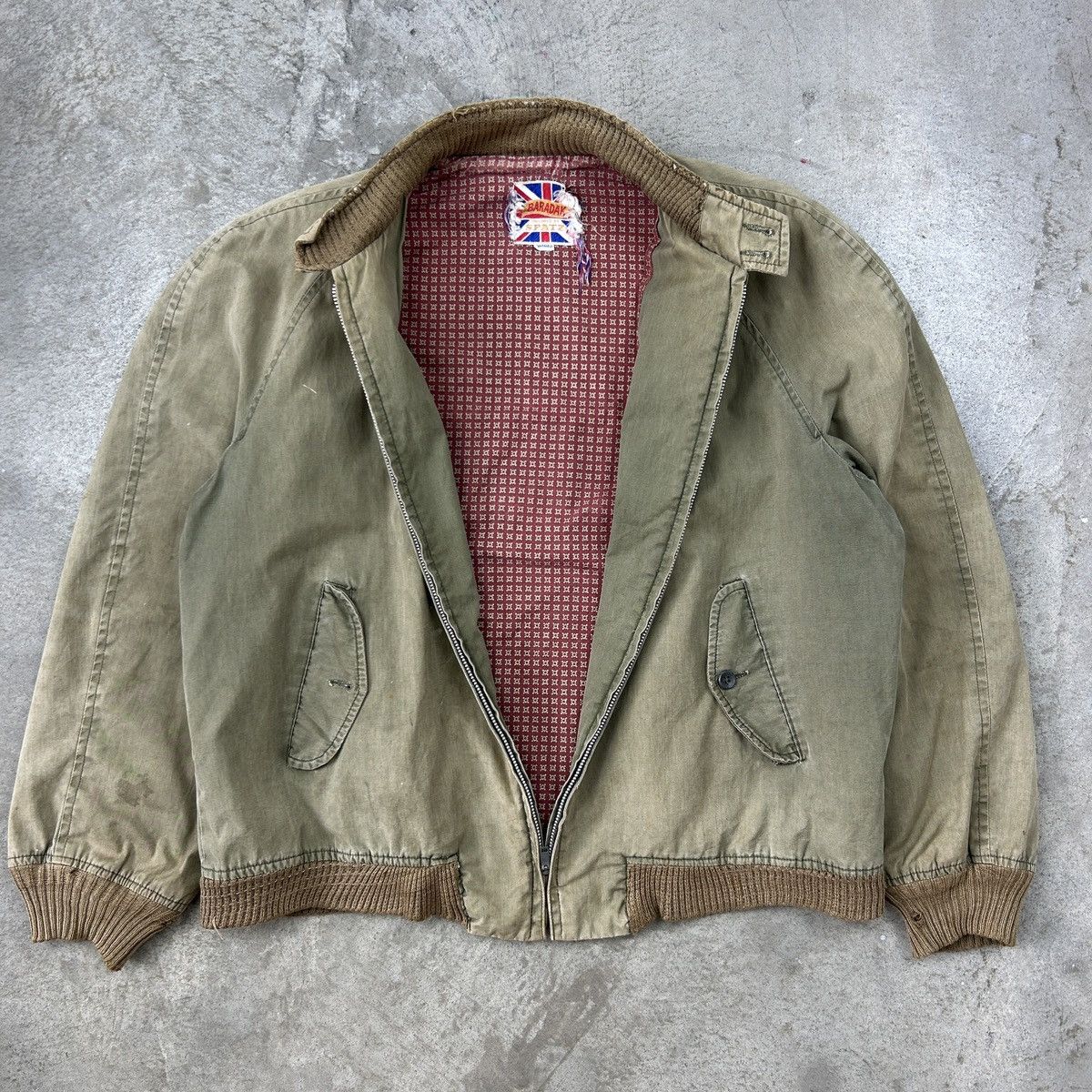 Vintage 1980s Distressed English Work Jacket Baradak by Spatz Size US L / EU 52-54 / 3 - 23 Thumbnail