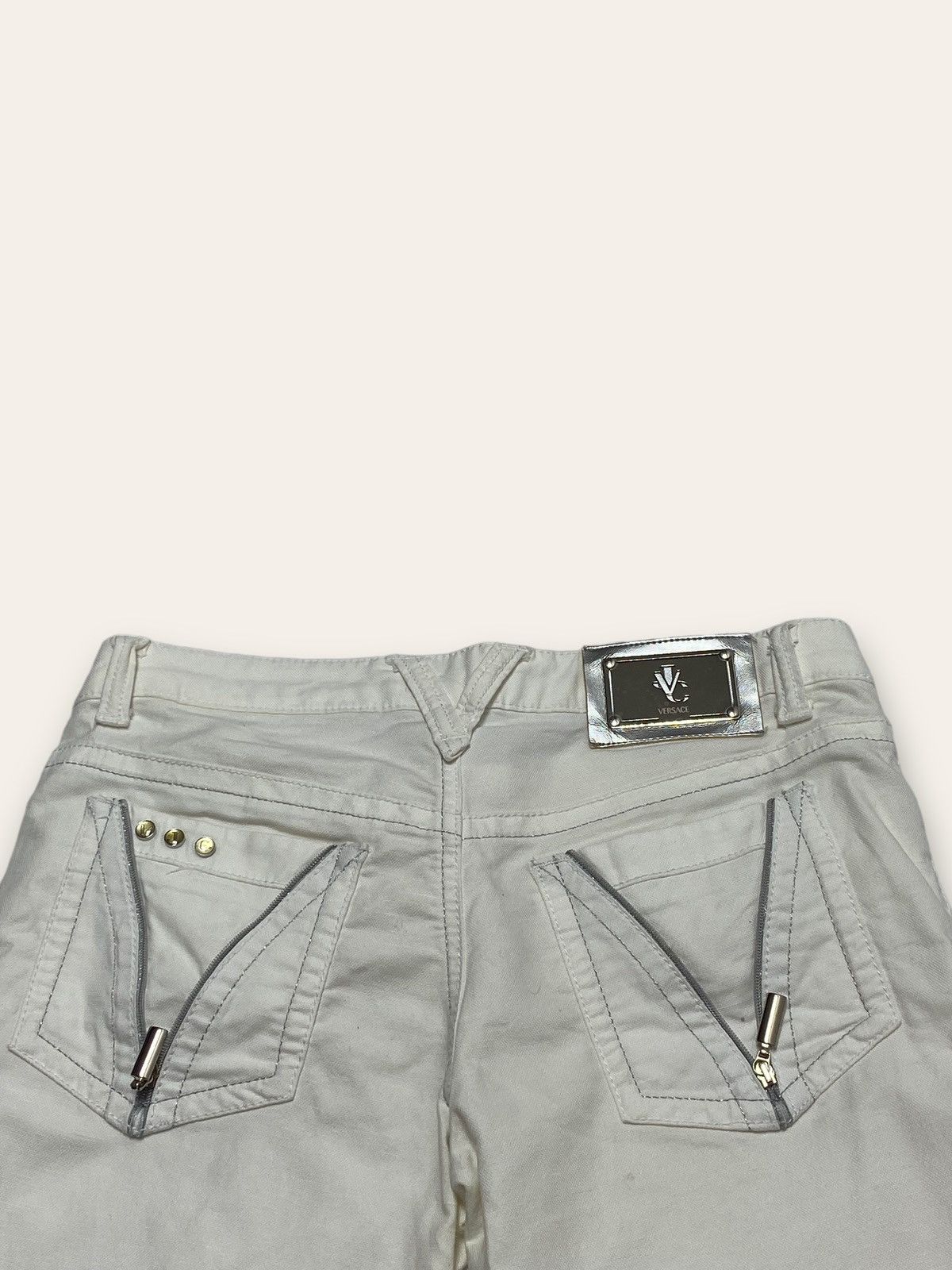 Versace Vintage VERSACE JEANS COUTURE White Denim Jeans Y2K Size US 30 / EU 46 - 10 Thumbnail