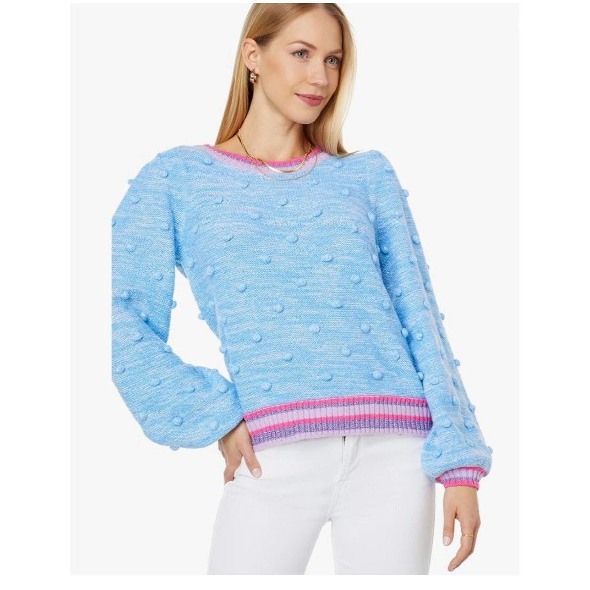 Lilly Pulitzer NWT Lilly Pulitzer $168 Verna Sweater W’s XXS Blue Pink Size XXS / US 00 / IT 34 - 3 Thumbnail