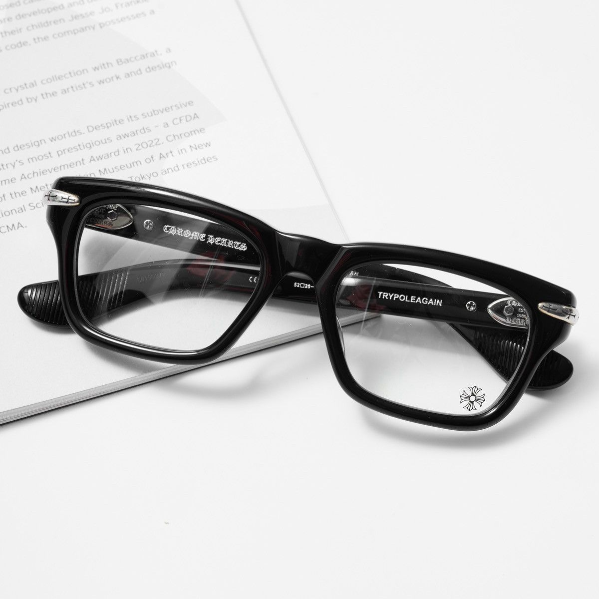 Chrome Hearts CHROME HEARTS TRYPOLEAGAIN BLACK GLASSES Size ONE SIZE - 6 Thumbnail
