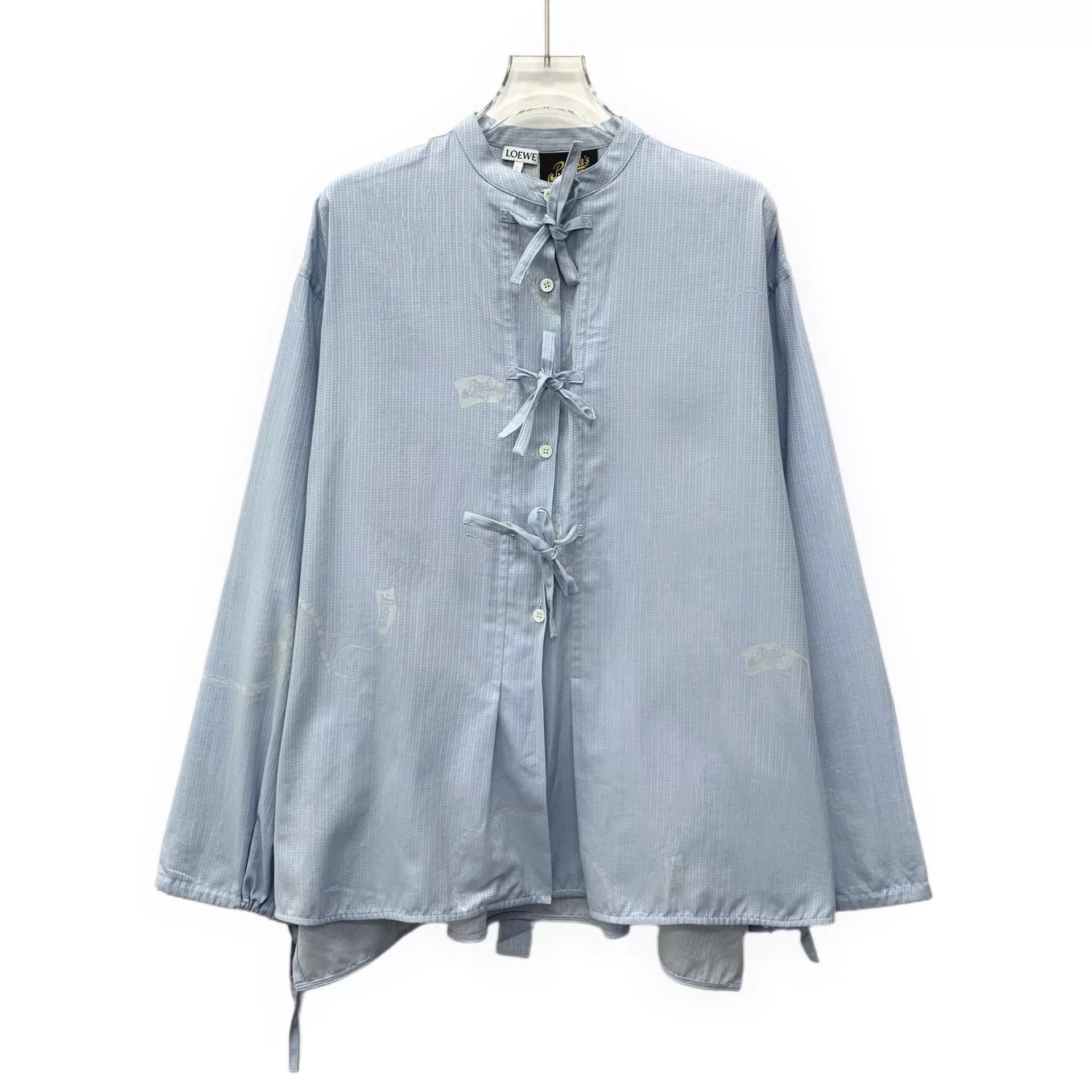 Loewe light blue lizard patterned long sleeve shirt Size US XXS / EU 40 - 1 Thumbnail