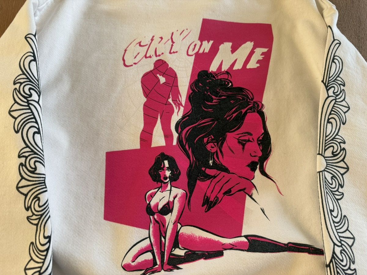 Chrome Hearts x Deadly Doll Cry on Me Crewneck Sweatshirt White Pink Mult Size US M / EU 48-50 / 2 - 10 Thumbnail