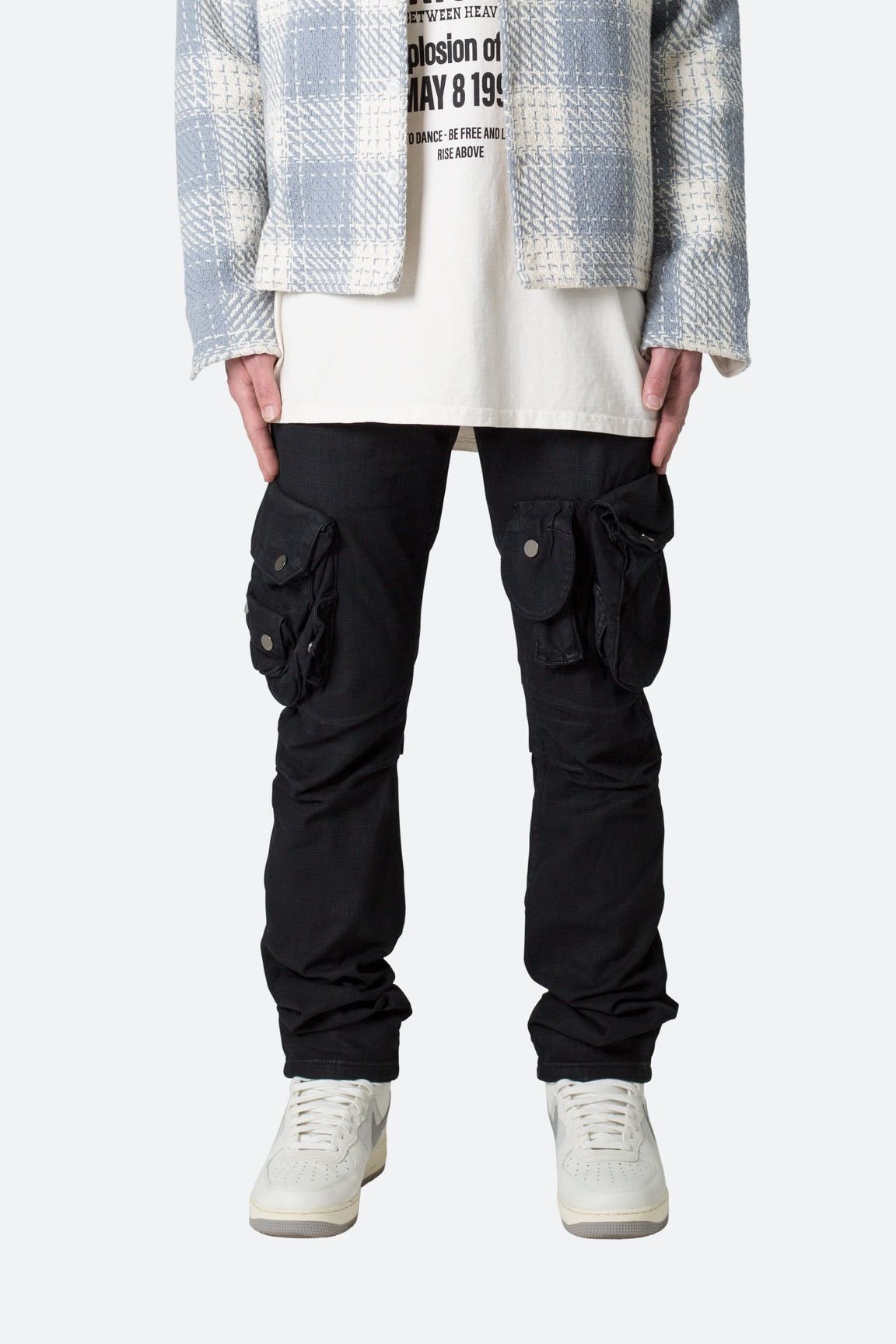 MNML Mnml Waxed Denim Cargo Pants Size US 31 - 5 Thumbnail